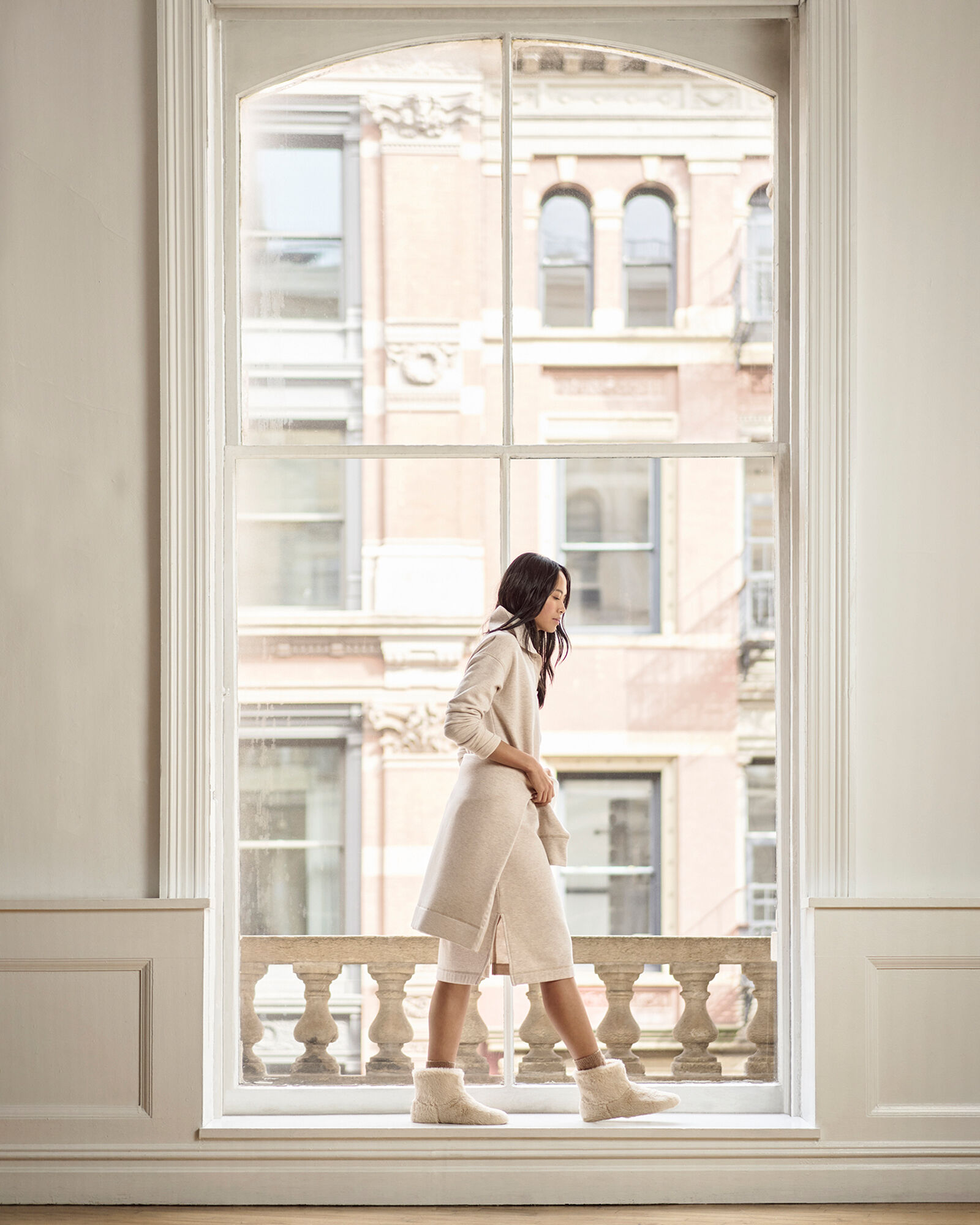 ワンピース HOLIDAY CLASSIC FLEECE ANORAK DRESS The Axis Polar Fleece Half Zip in Cloud – Frank And Oak USA