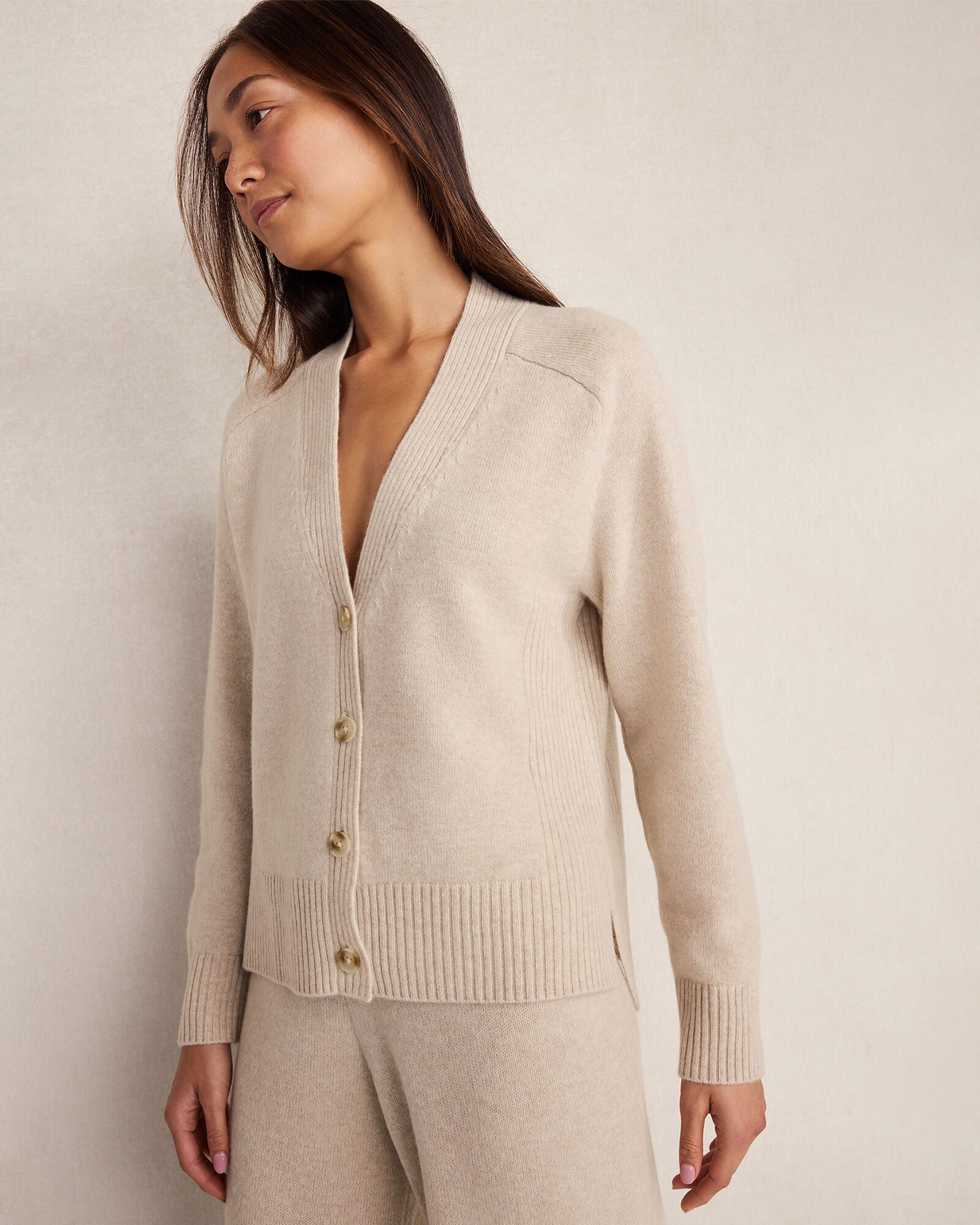 Cashmere Saddle Shoulder Cardigan