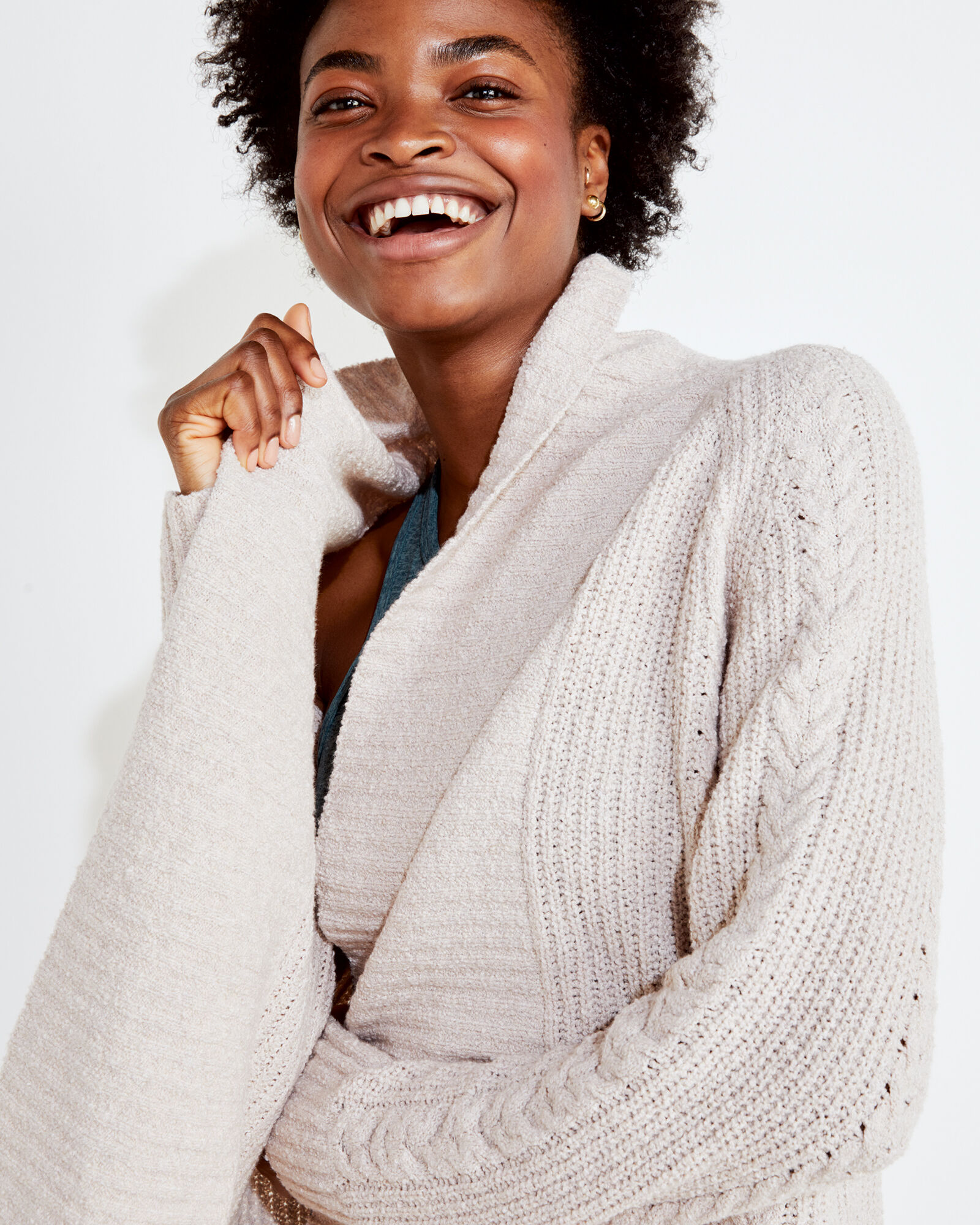 Cotton Cable Knit Cardigan