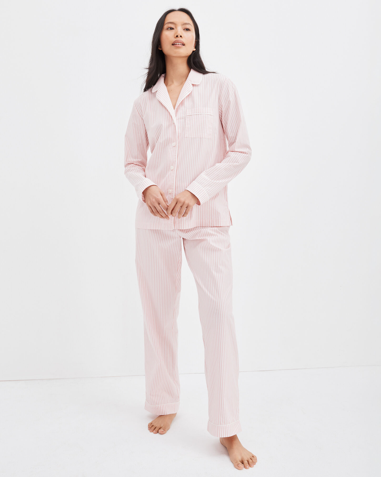 Organic Cotton Poplin Awning Stripe Sleep Pants | Haven Well