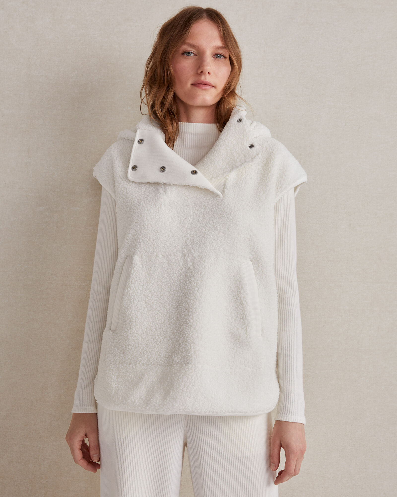Hooded sherpa vest sales