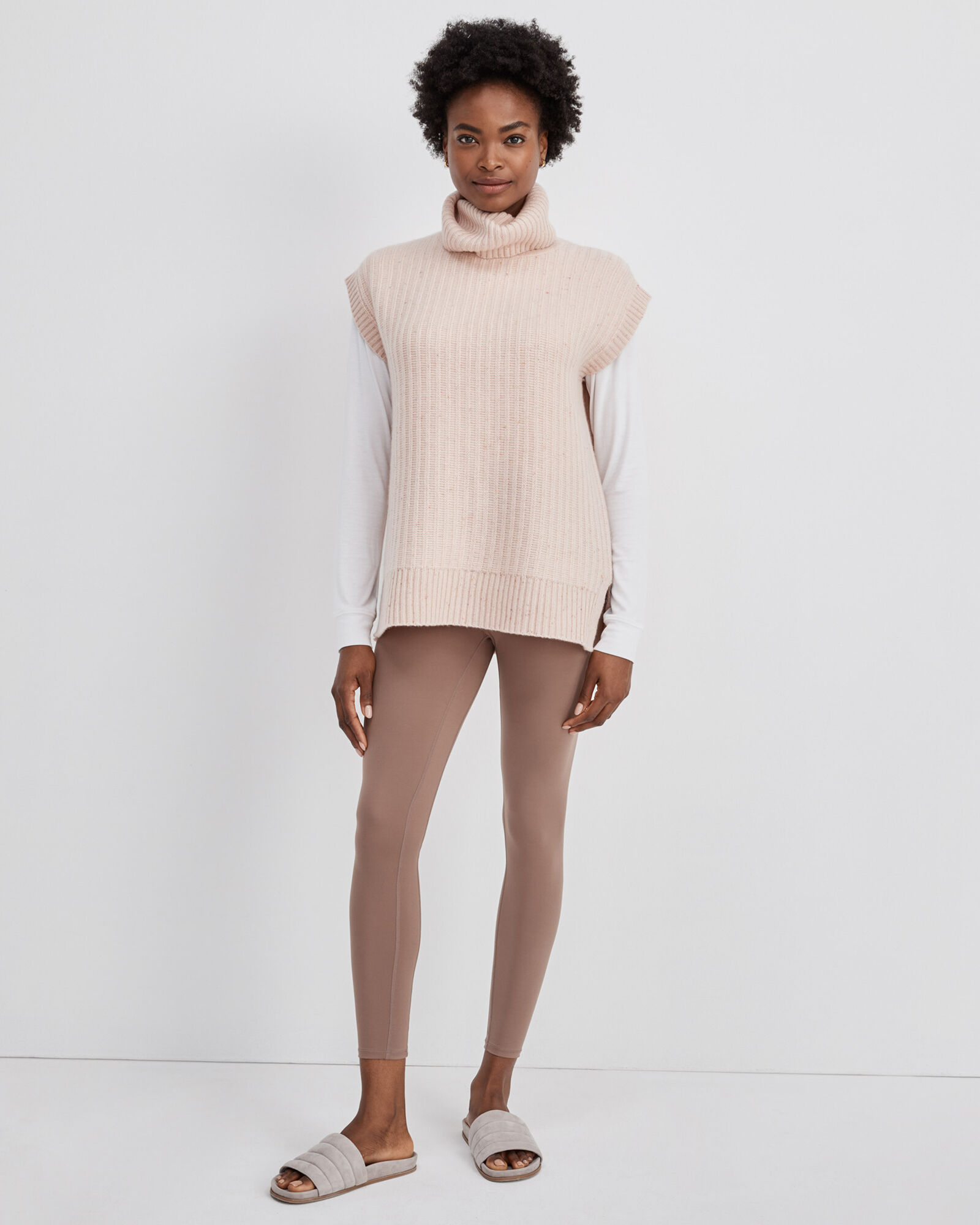 Cashmere sleeveless store turtleneck sweater