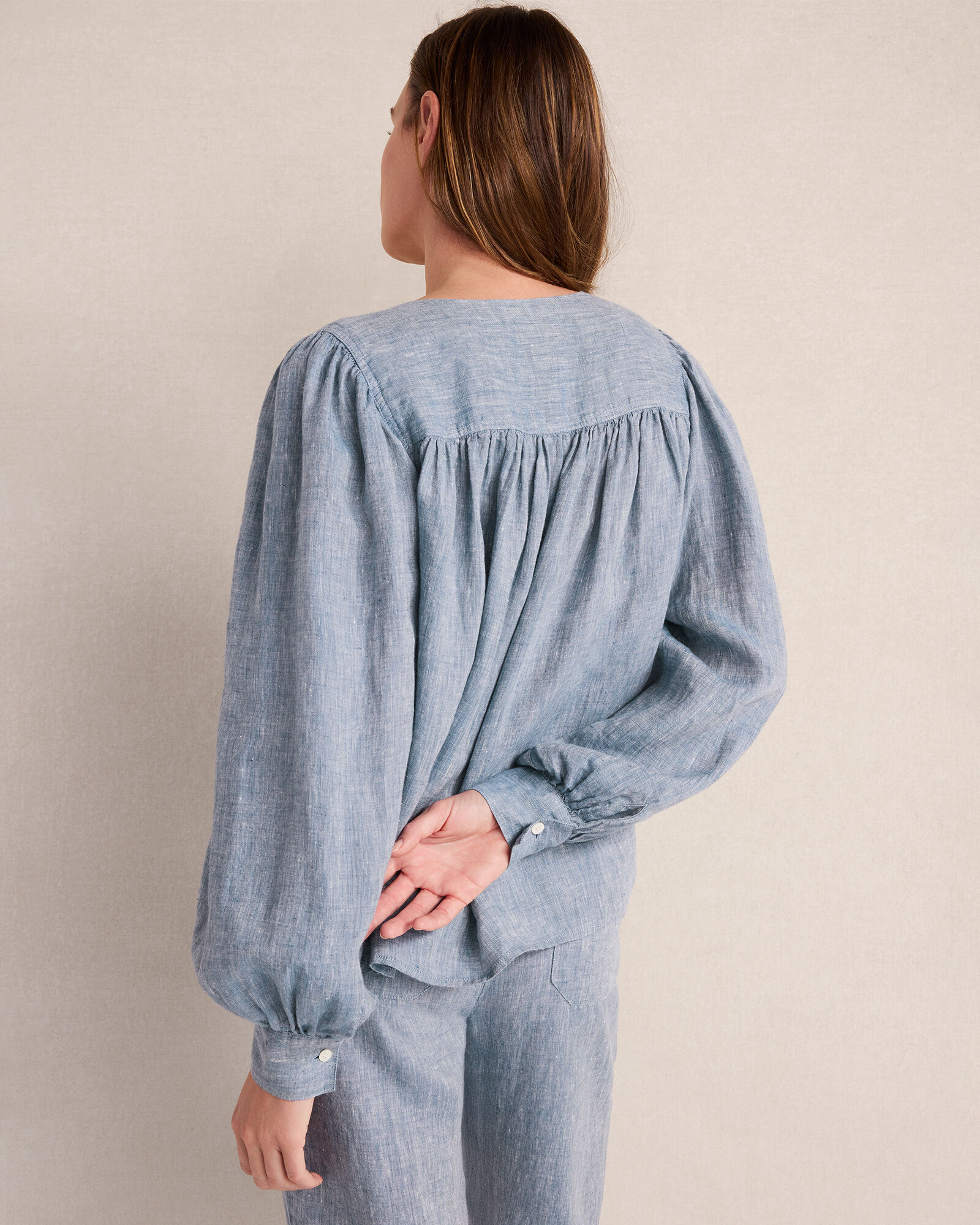 Linen V-Neck Blouse