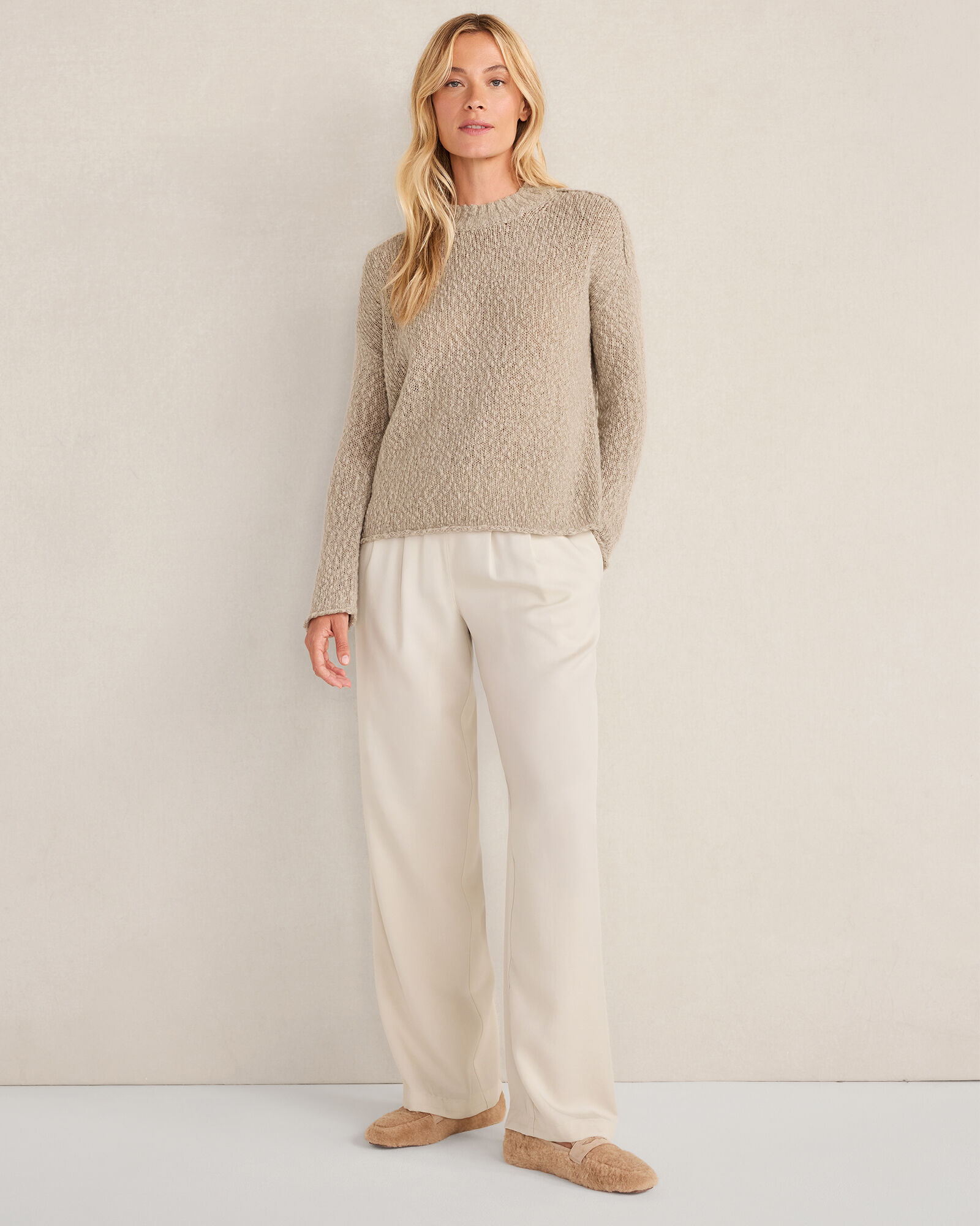 Marled Cashmere Crewneck Pullover