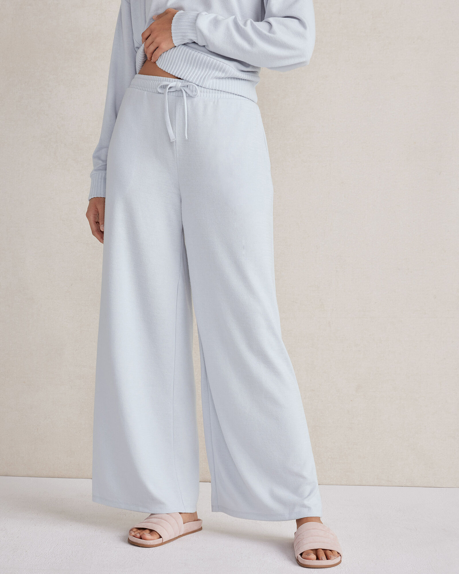 Knit wide best sale leg lounge pants