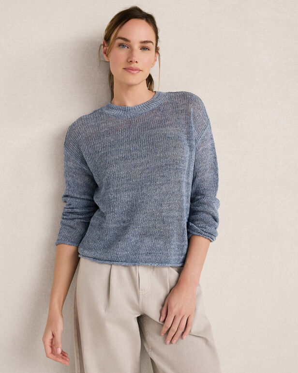 Linen Tape Yarn Heather Sweater