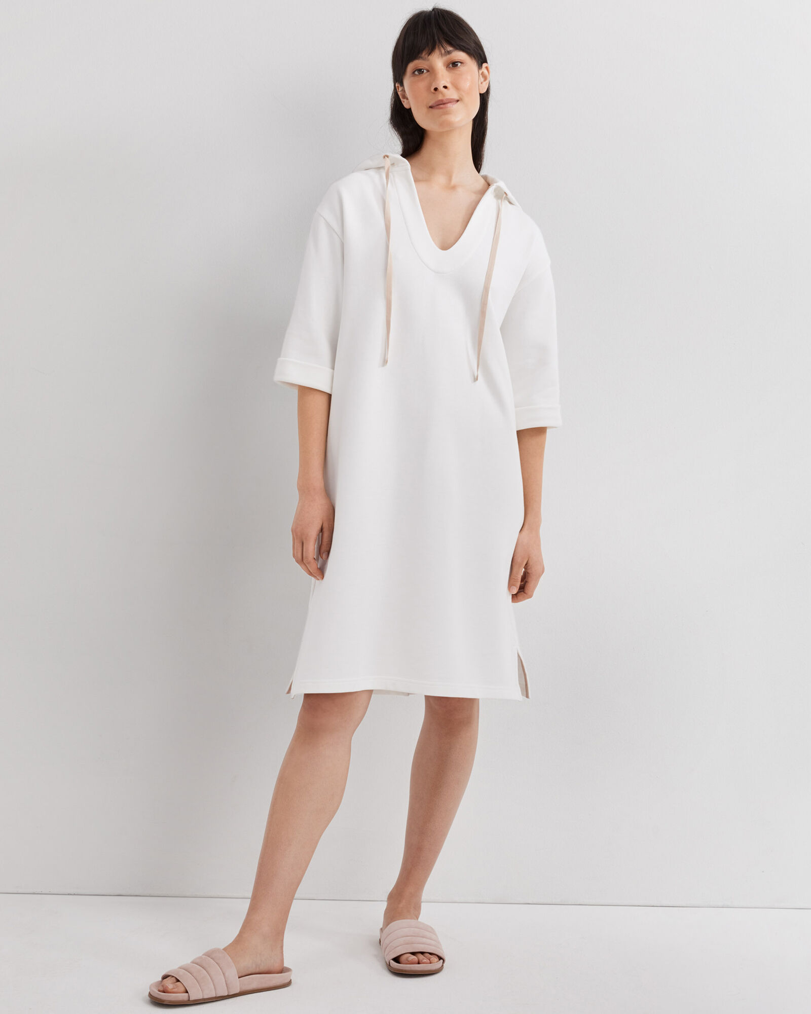 Hooded cotton dress deals