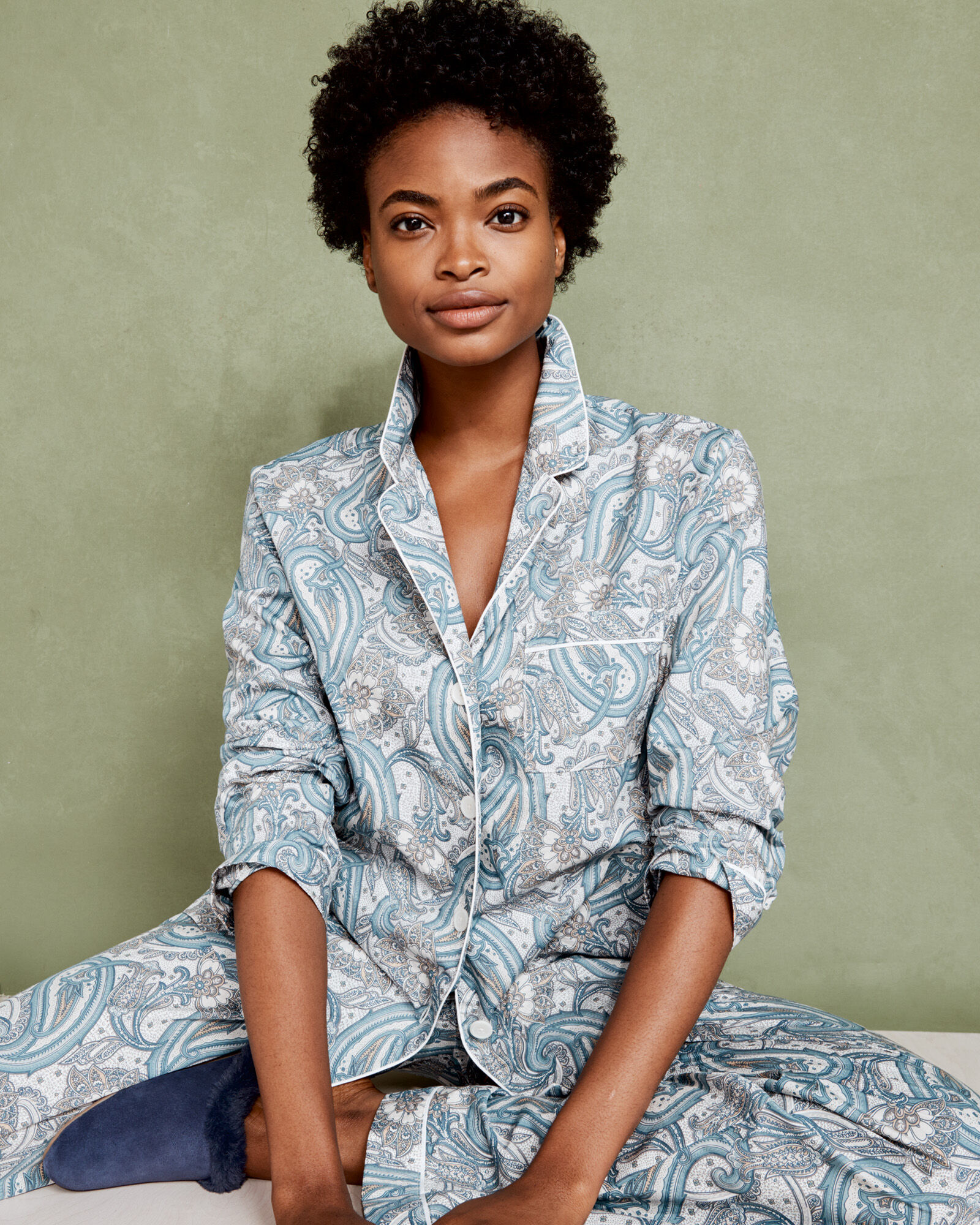 Organic True Cotton Paisley Pajama Shirt Haven Well Within