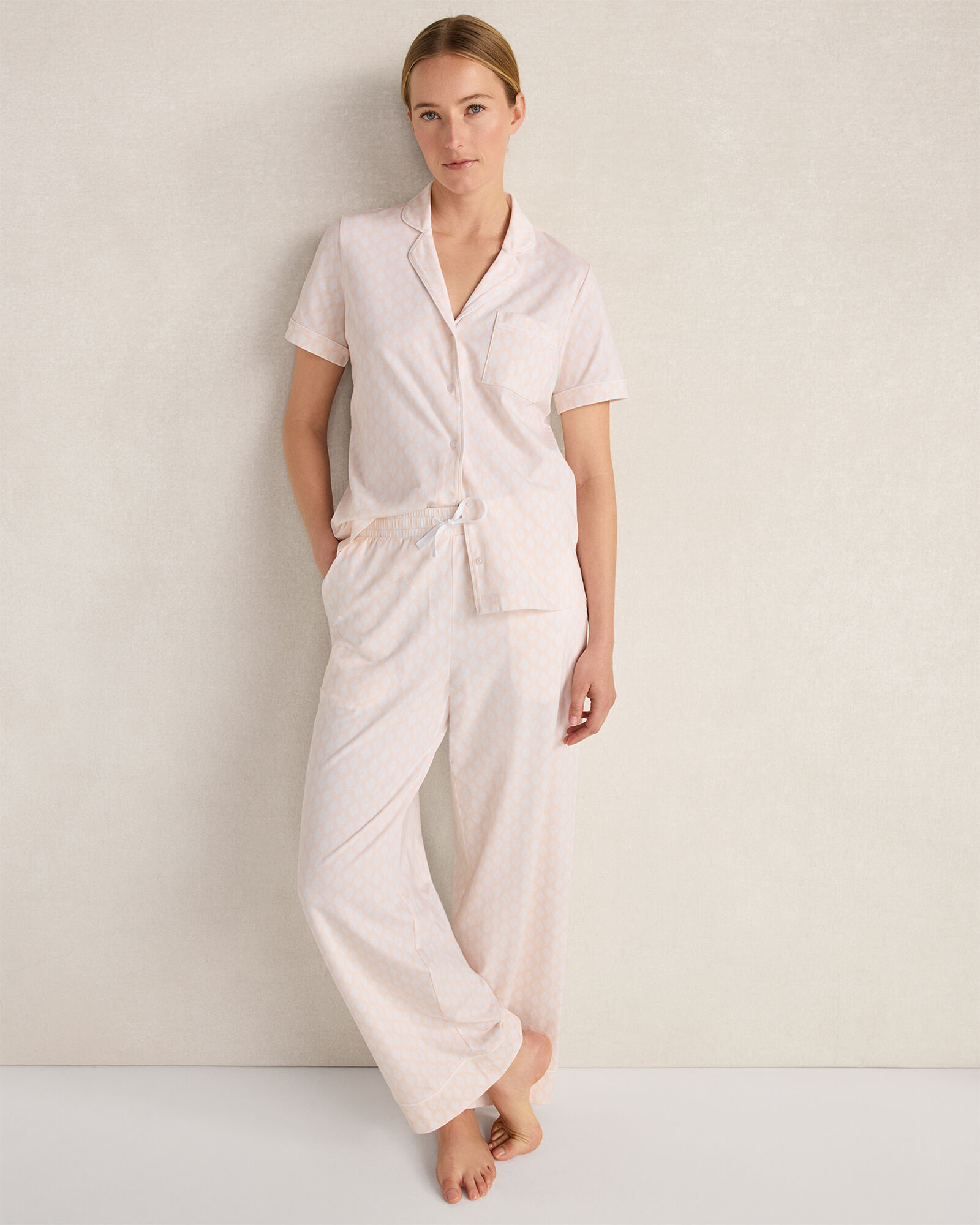 Organic Cotton Jersey Medallion Foulard Pajama Pants