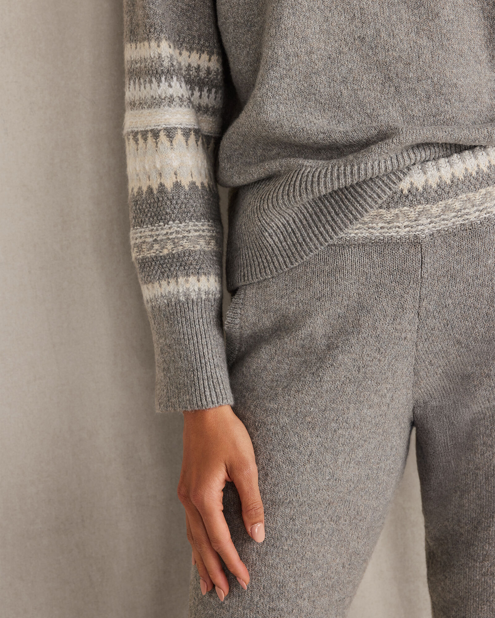 Organic Cotton Blend Nostalgic Fair Isle Crewneck Sweater