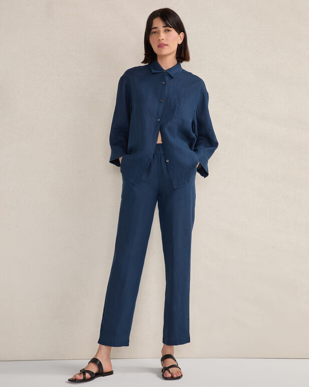 Linen 3/4 Sleeve Button Down Top