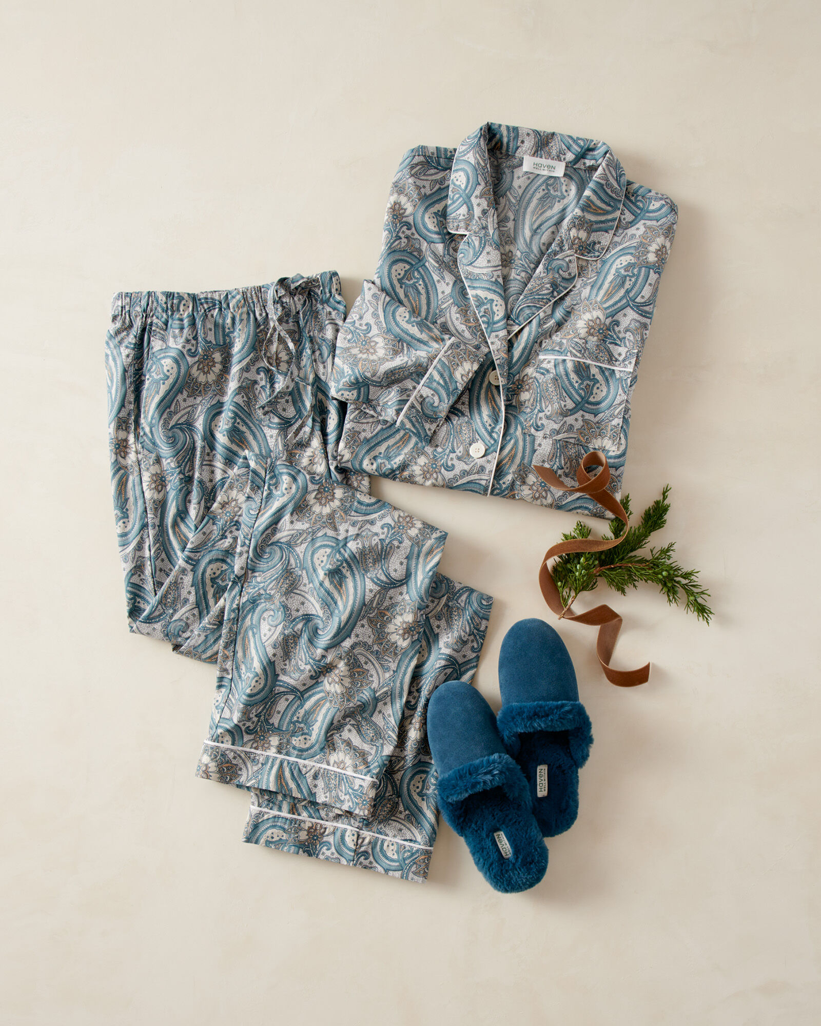 Organic True Cotton Paisley Drawstring Pants