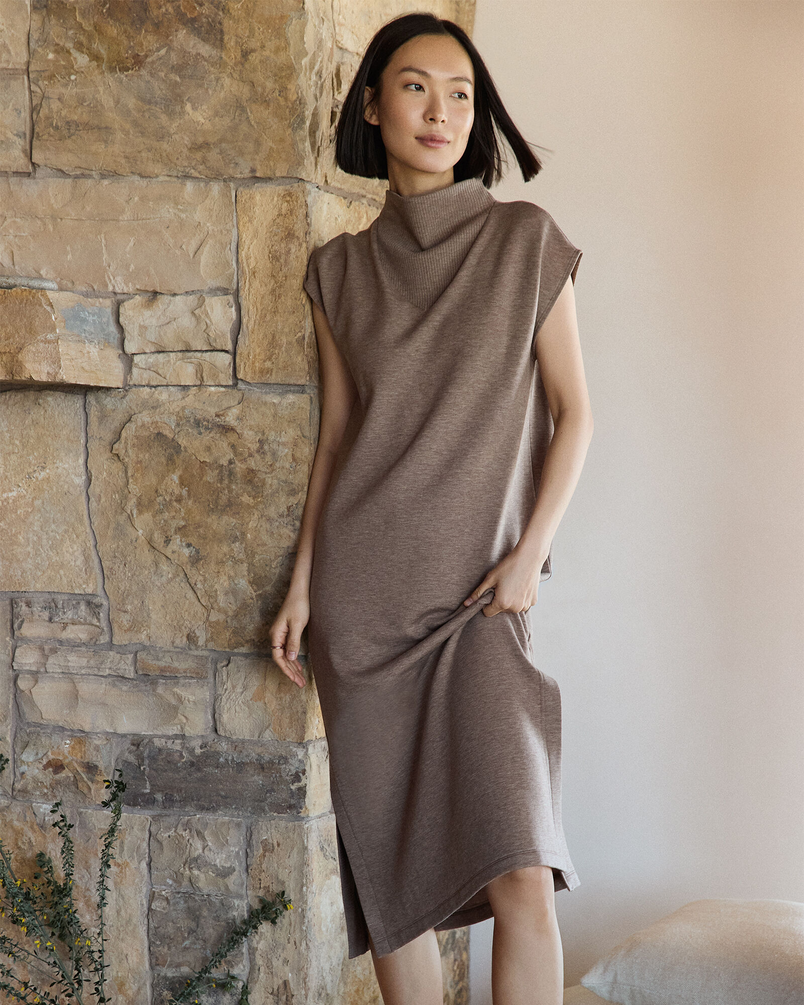fleece midi dress Diana Fleece Midi Dress-Powder Blue
