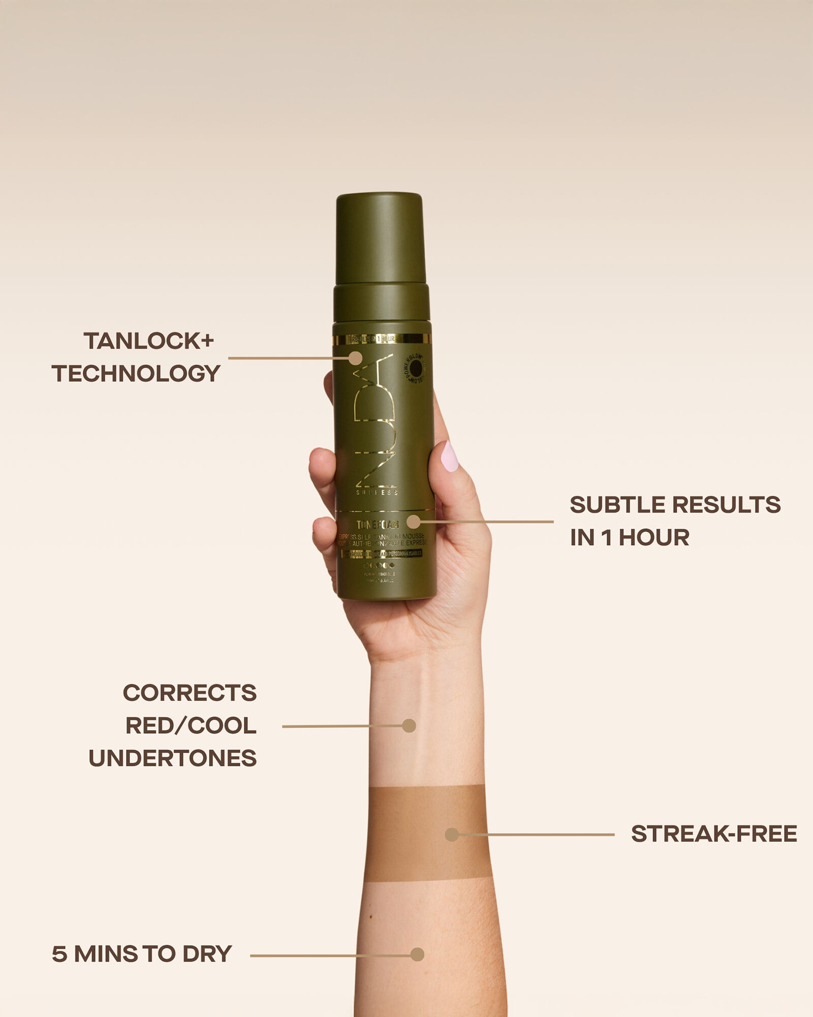 NUDA Tonefoam Color Correcting Self Tan Mousse