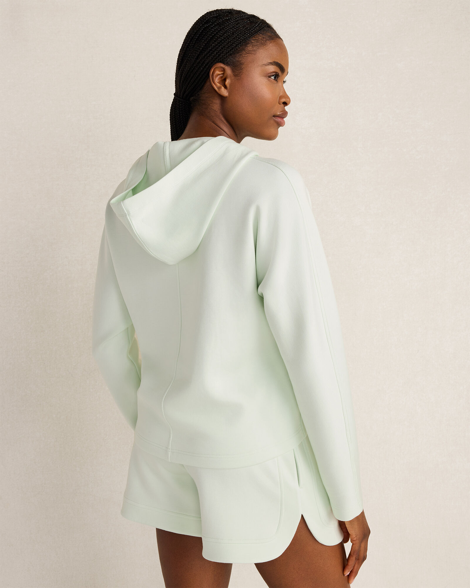 Soft Knit Pleated Hoodie