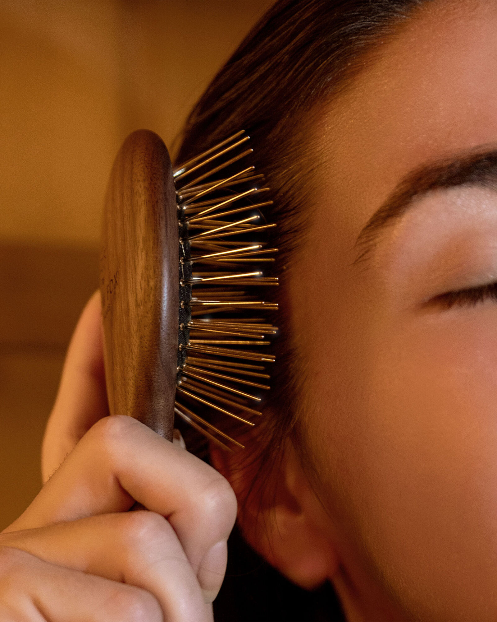 Snow Fox Skincare Gua Sha Hair + Scalp Brush in Walnut