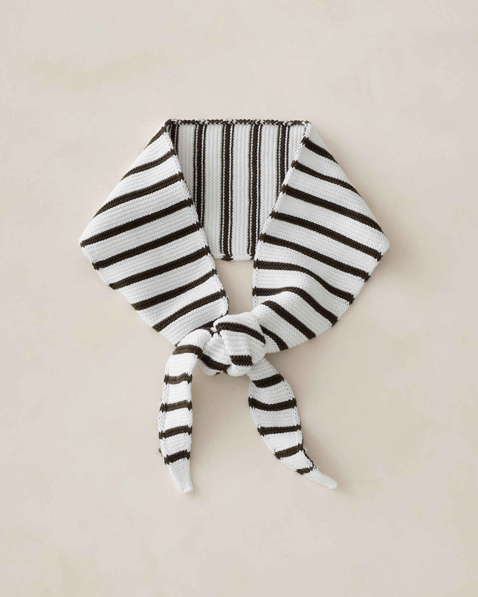 Cotton Knit Stripe Slim Neckerchief