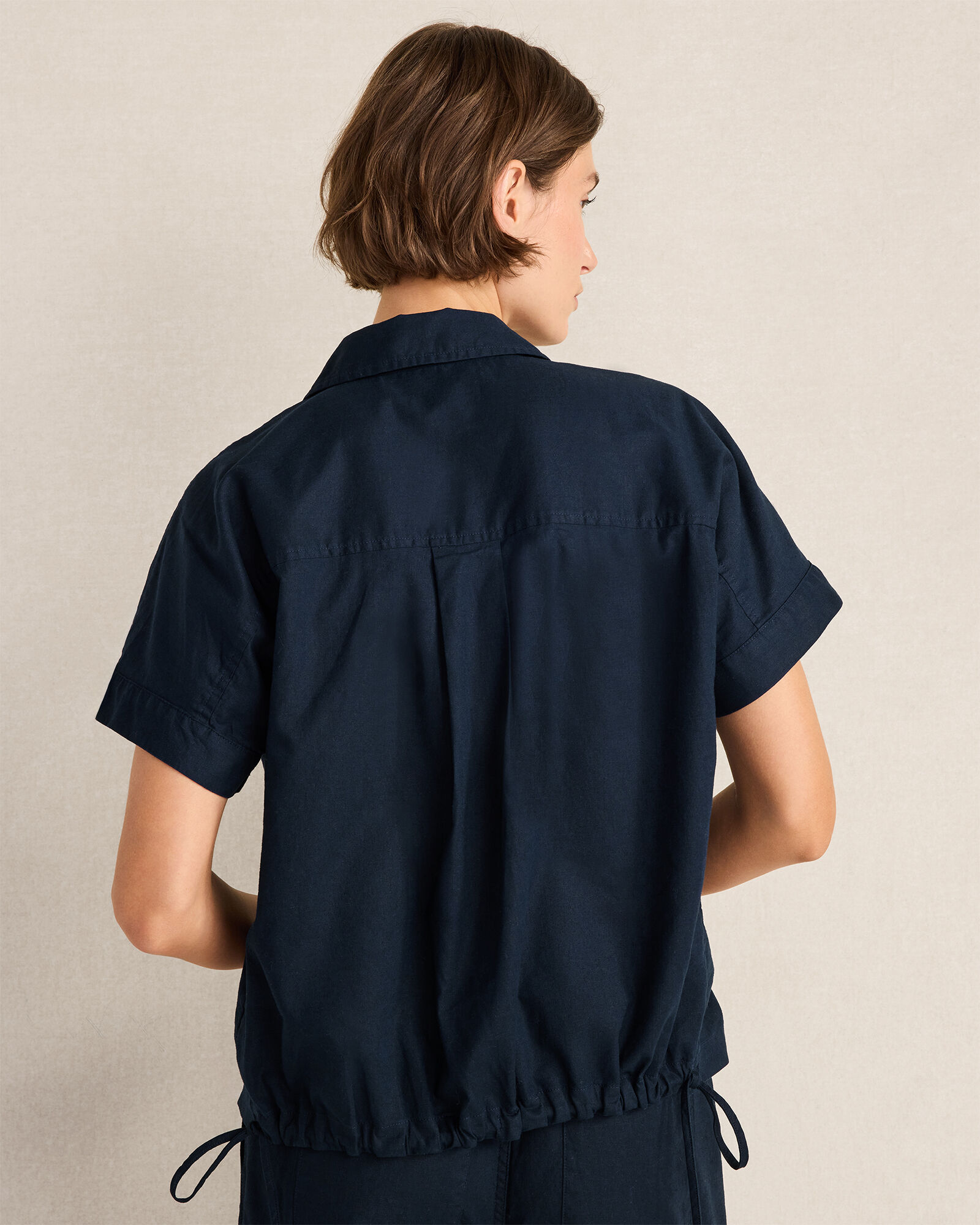 Organic Cotton Linen Button-Down Top