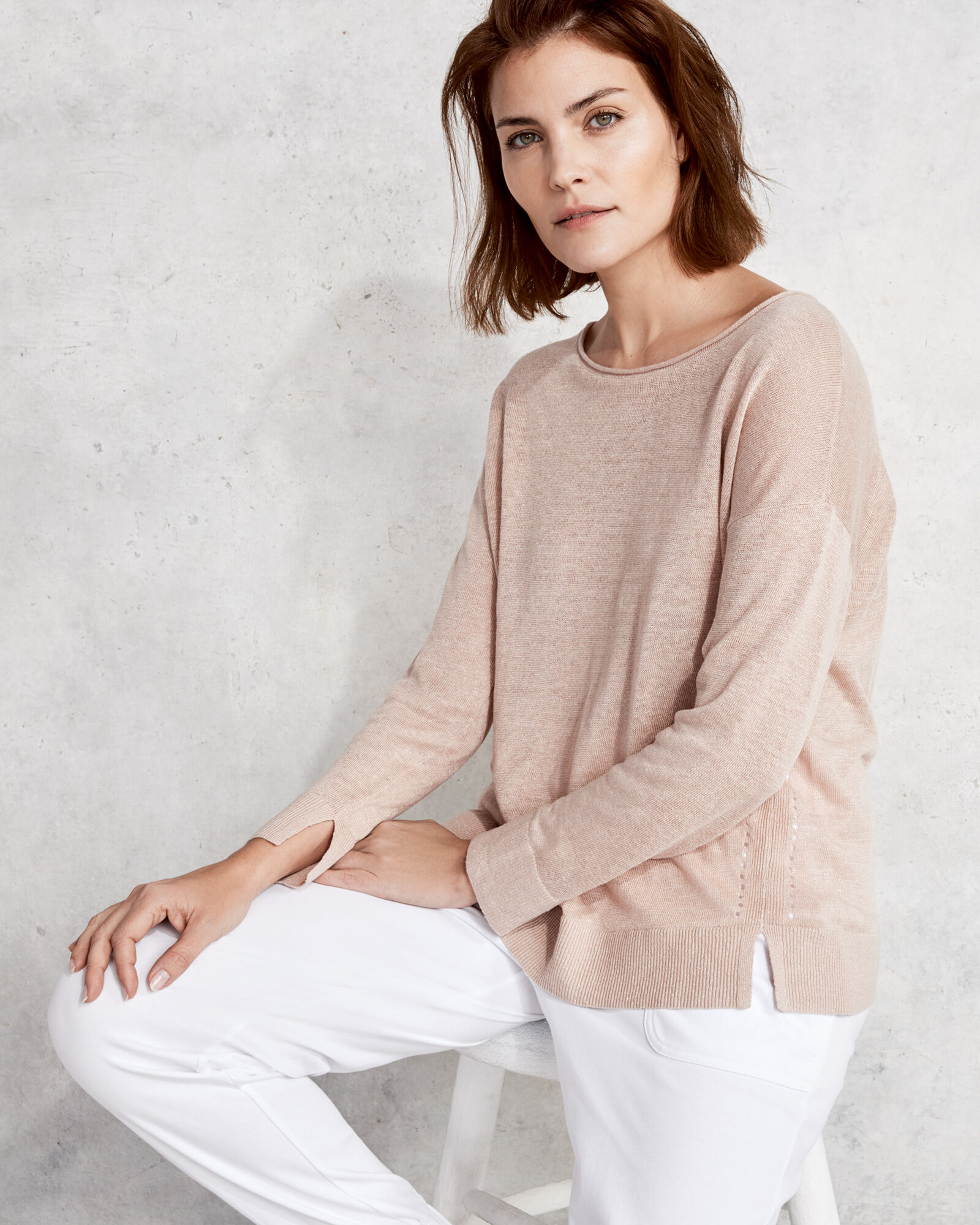 Linen Roll Neck Sweater