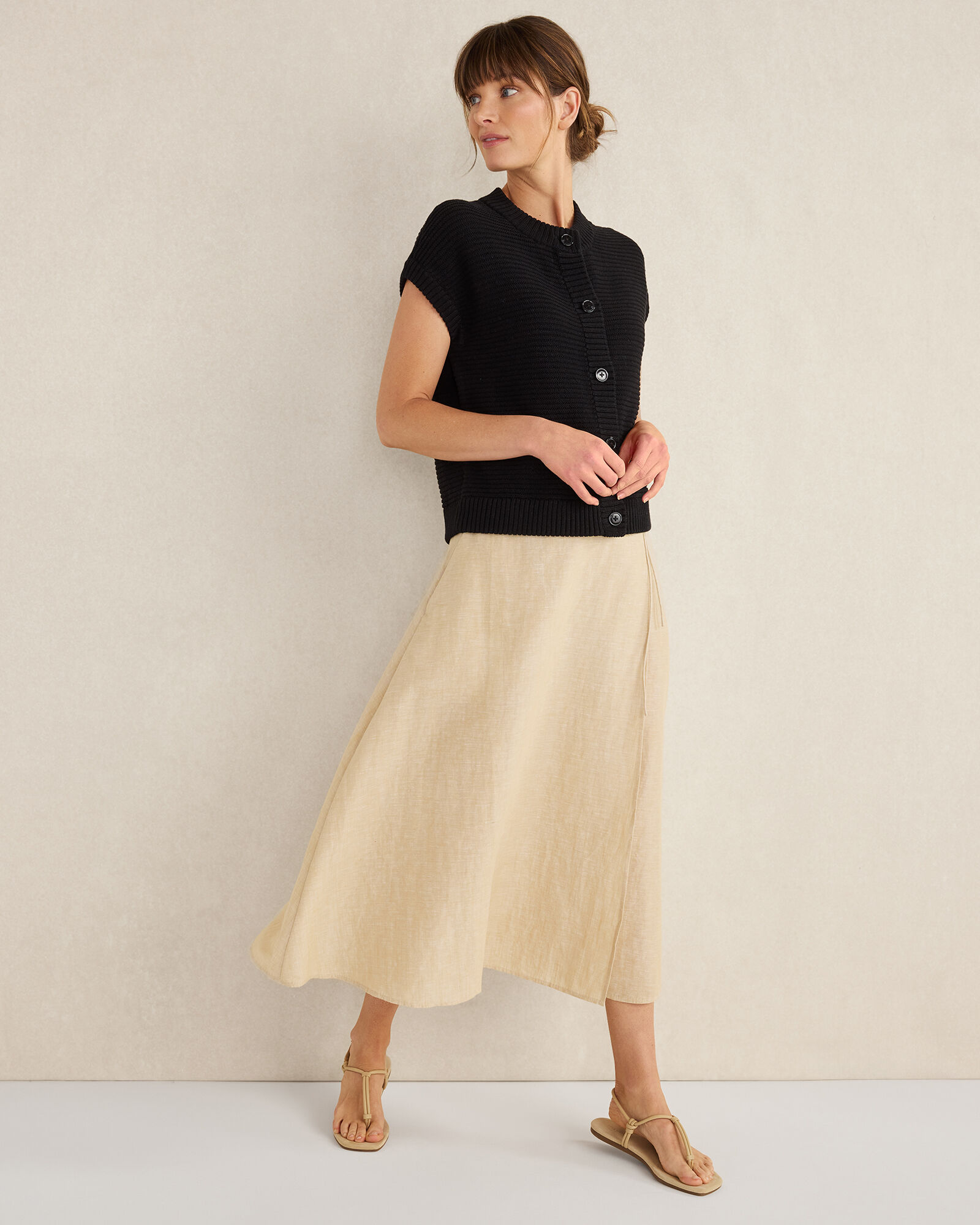 Organic Cotton Linen Wrap Skirt