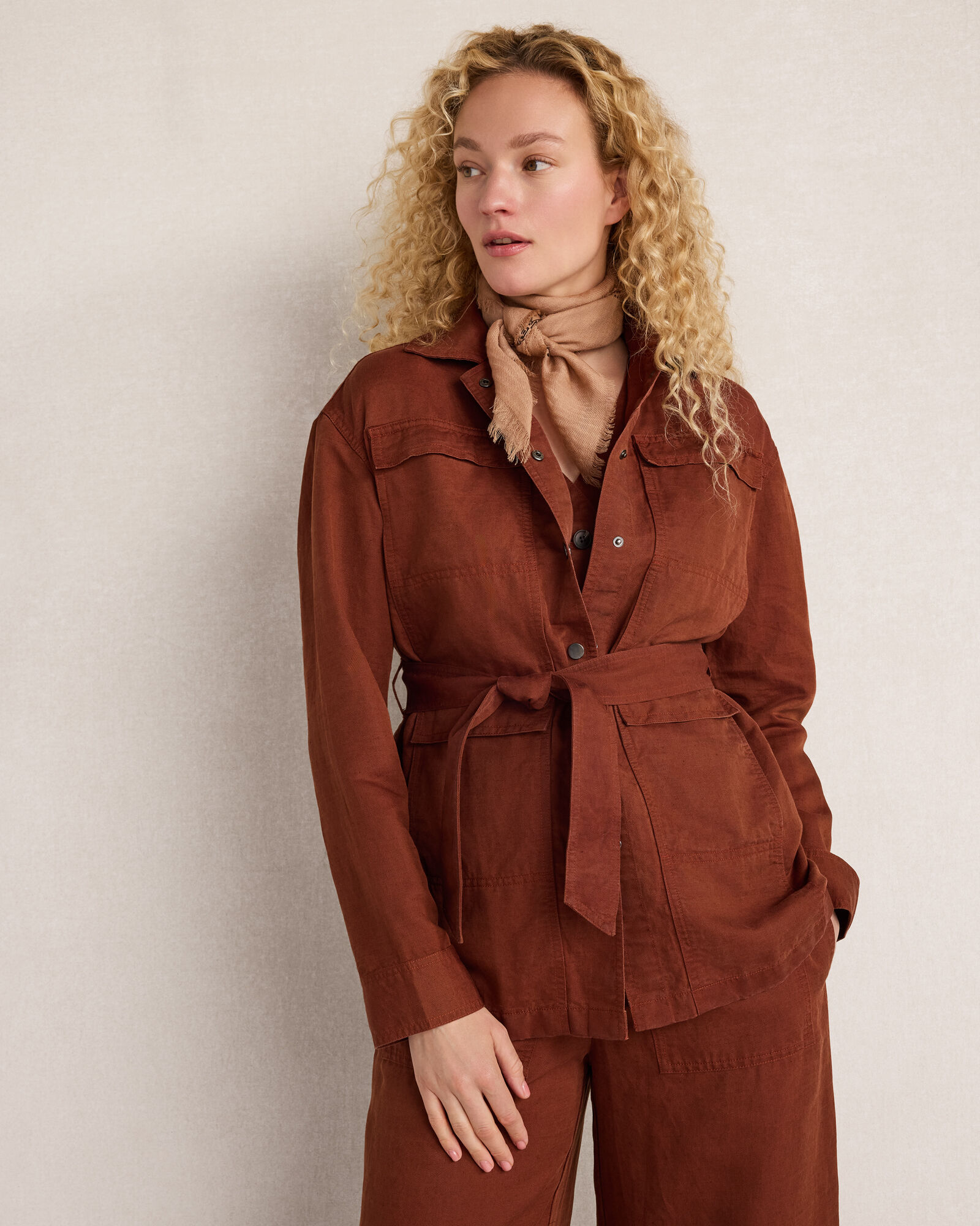 Linen Blend Dobby Field Jacket
