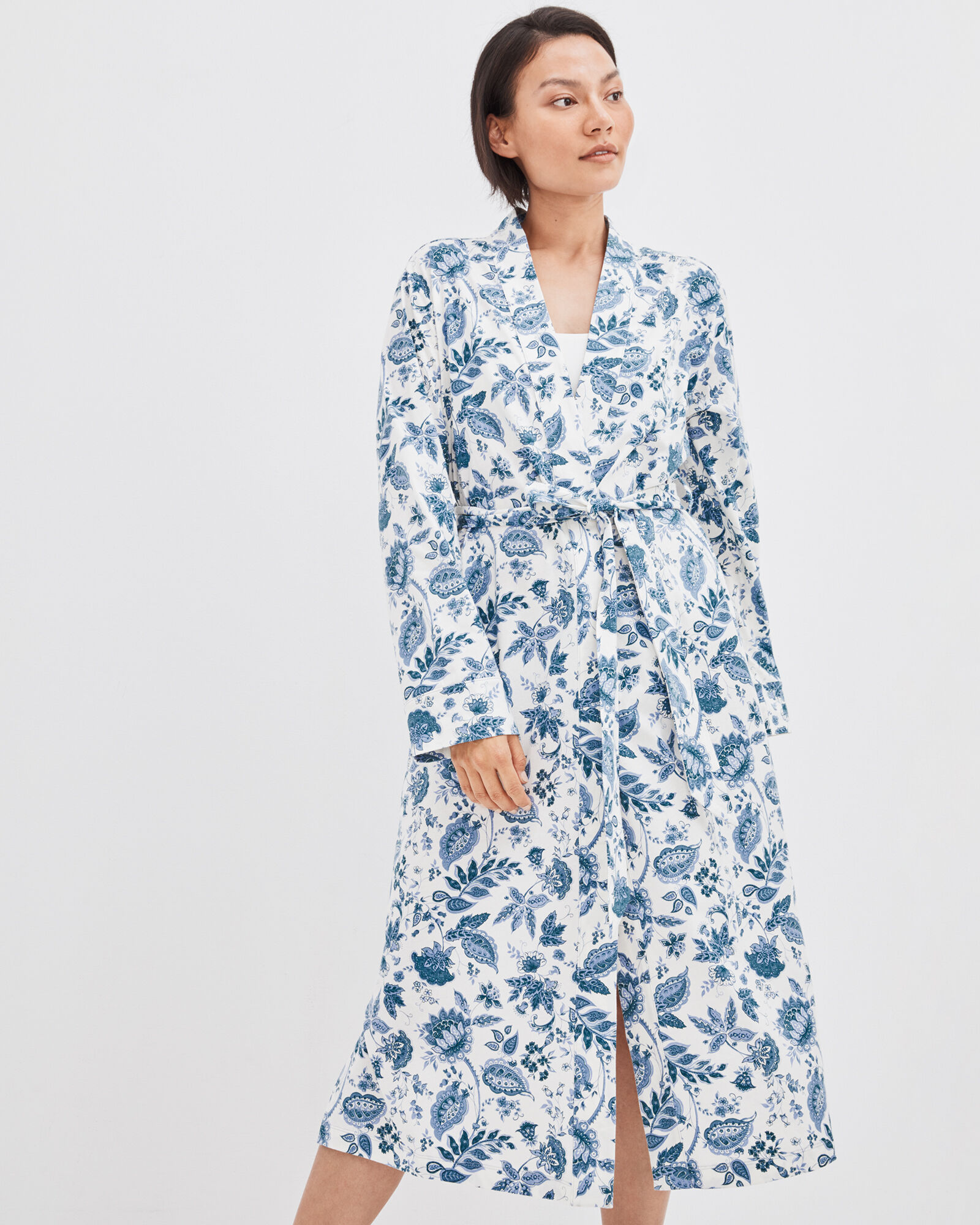 Ladies cotton jersey dressing gown store