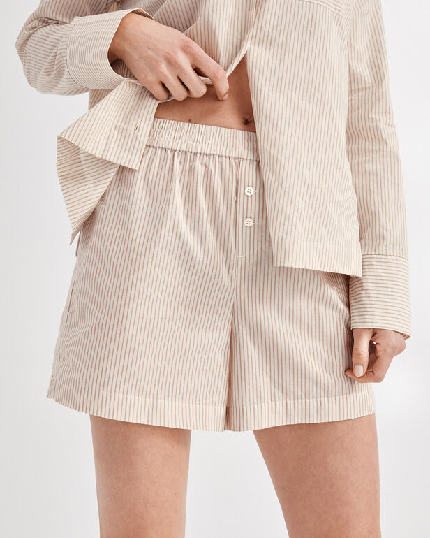 Lightweight Cotton Poplin Striped Pajama Shorts