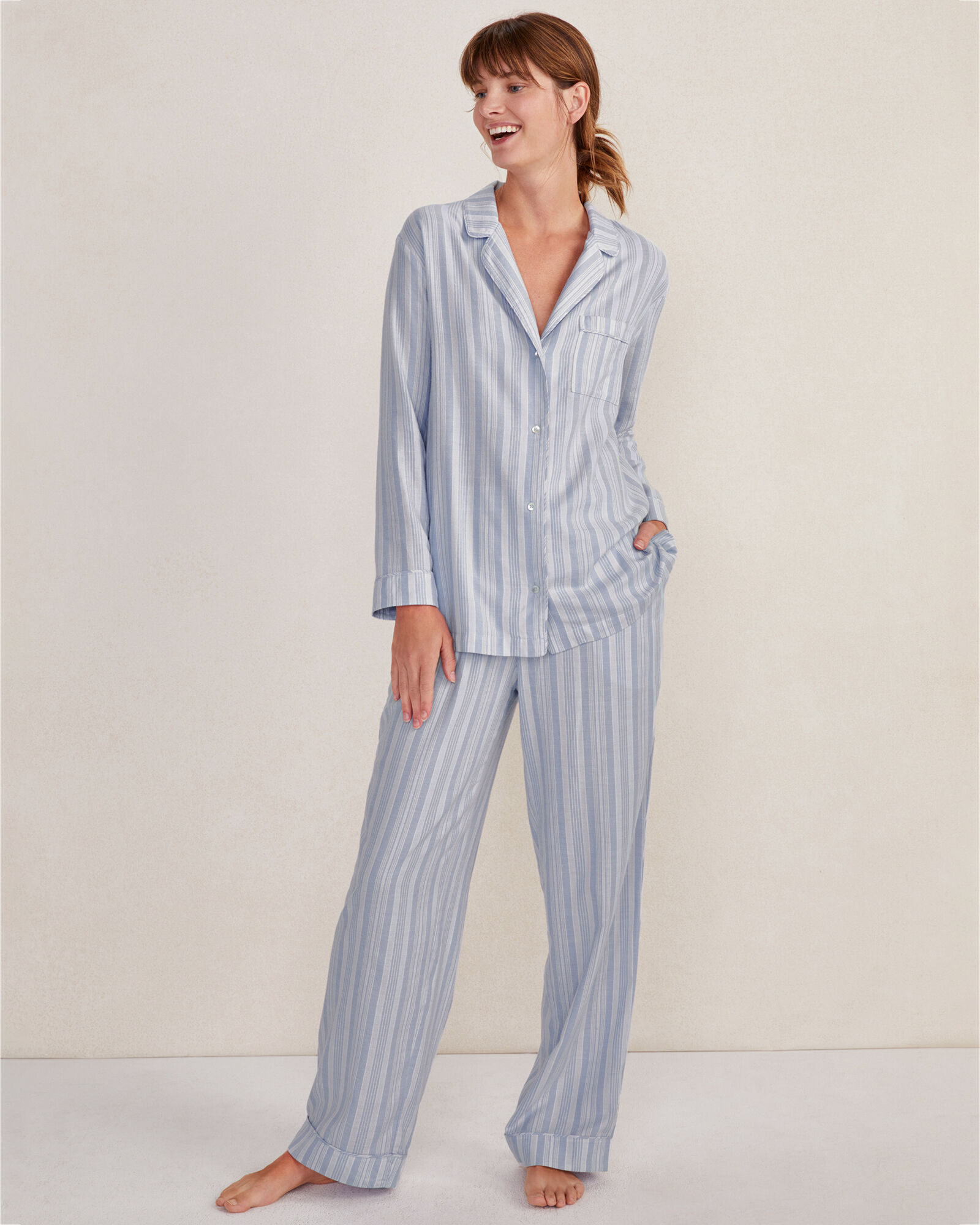 ECOVERO Flannel Vintage Stripe Sleep Set Haven Well Within