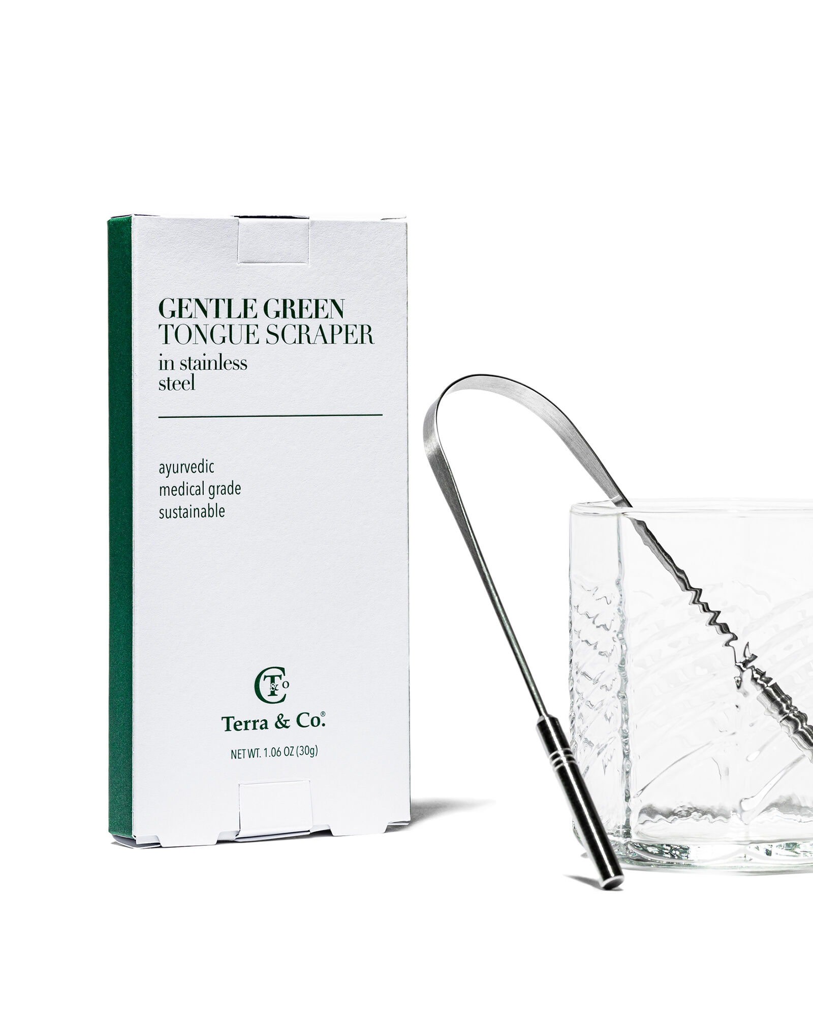 Terra &amp; Co. Gentle Green Tongue Scraper