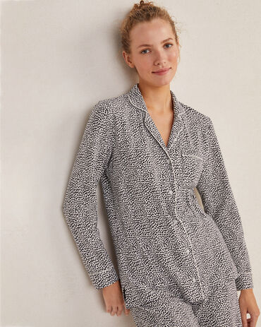 Organic Cotton Jersey Modern Animal Print Pajama Shirt