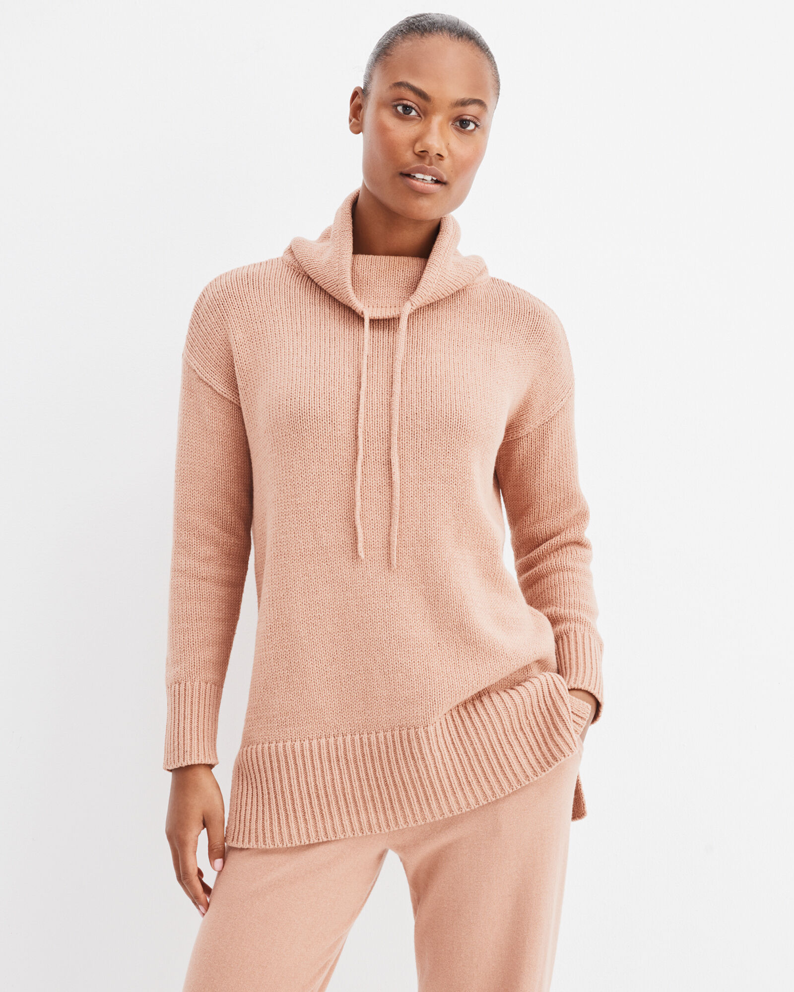 Cowl neck tunic sweater sale