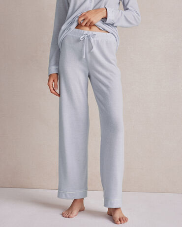 Marled Knit Drawstring Pajama Pants