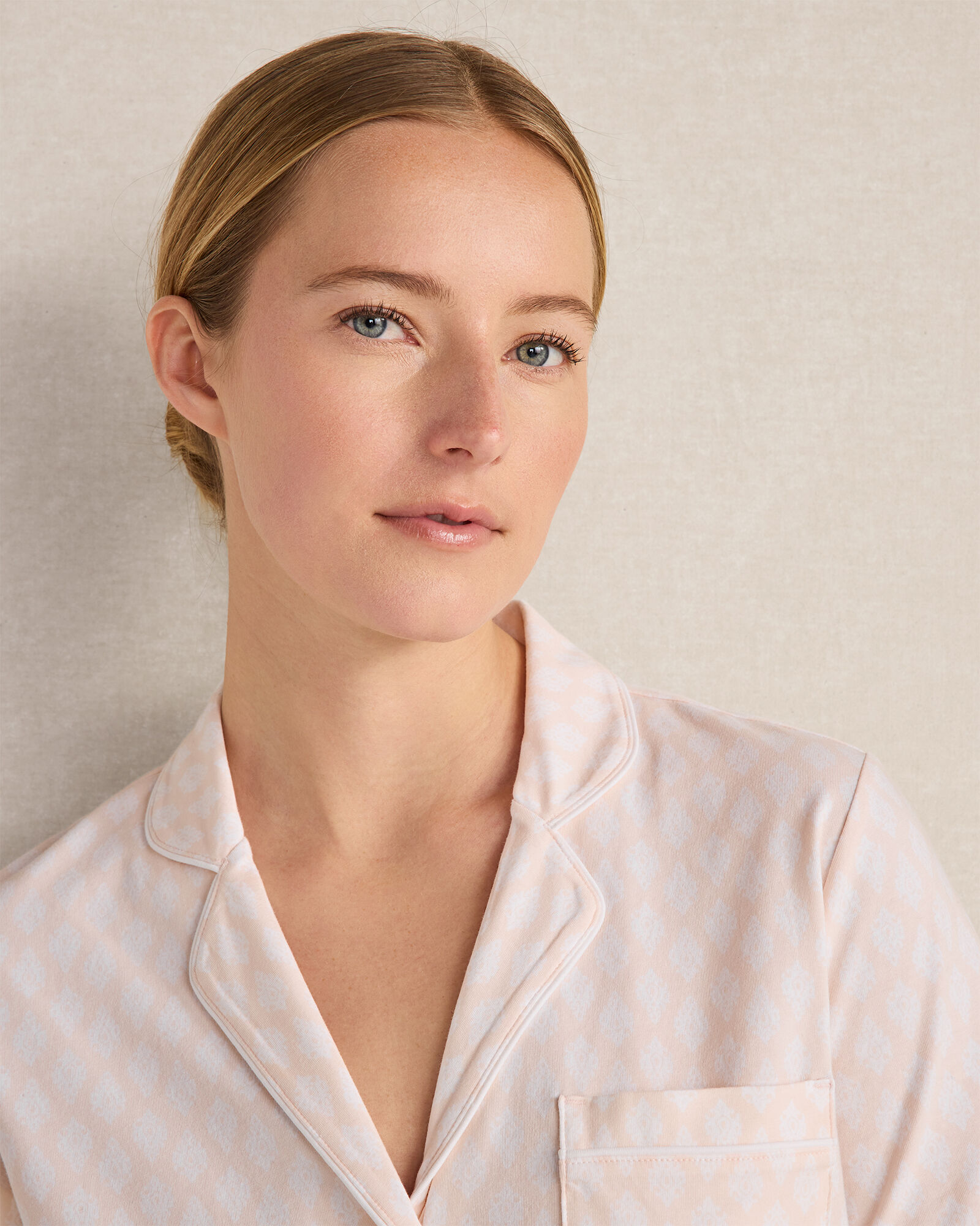 Organic Cotton Jersey Medallion Foulard Pajama Top