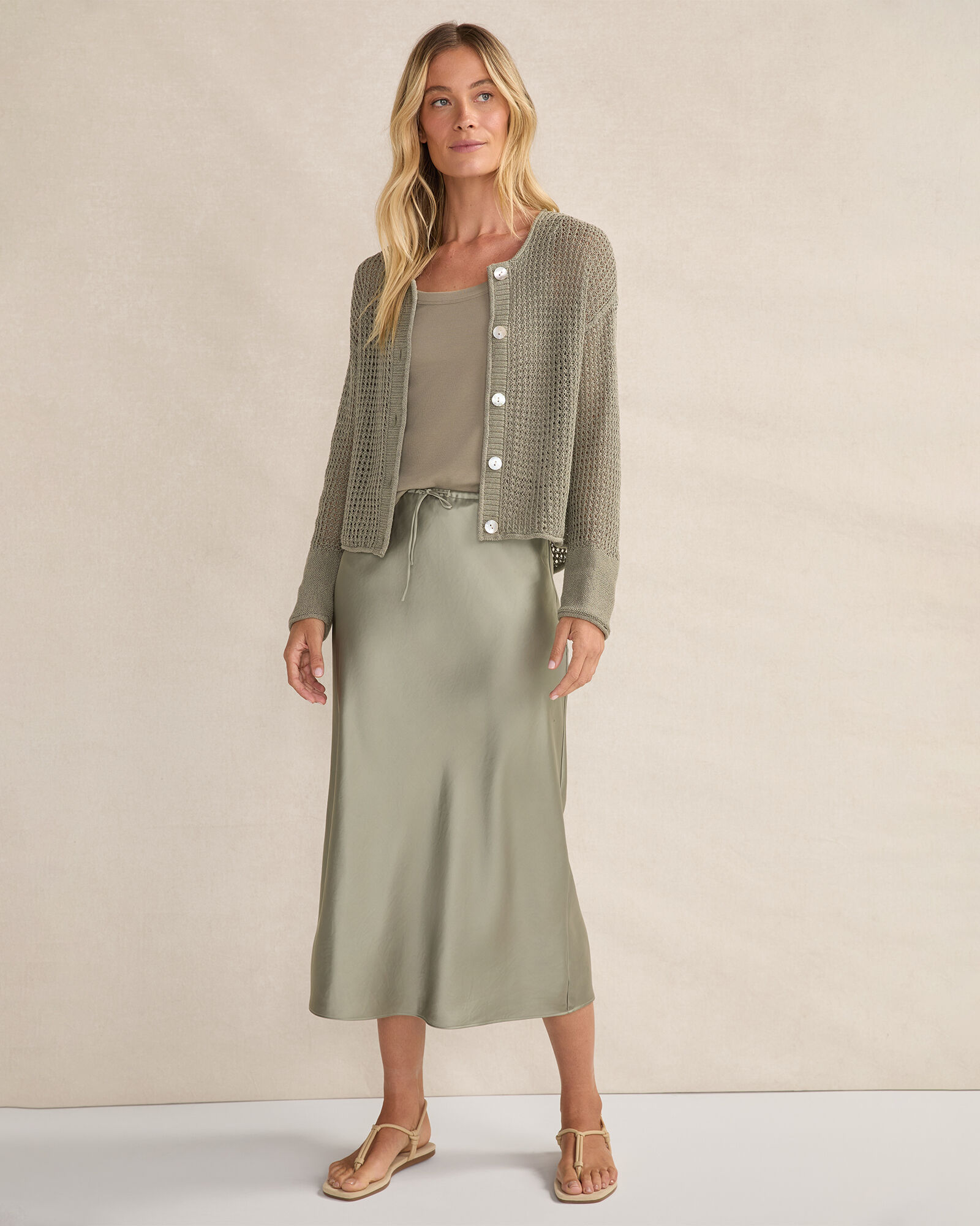 Organic Cotton Linen Open Stitch Cardigan | Haven Well Within