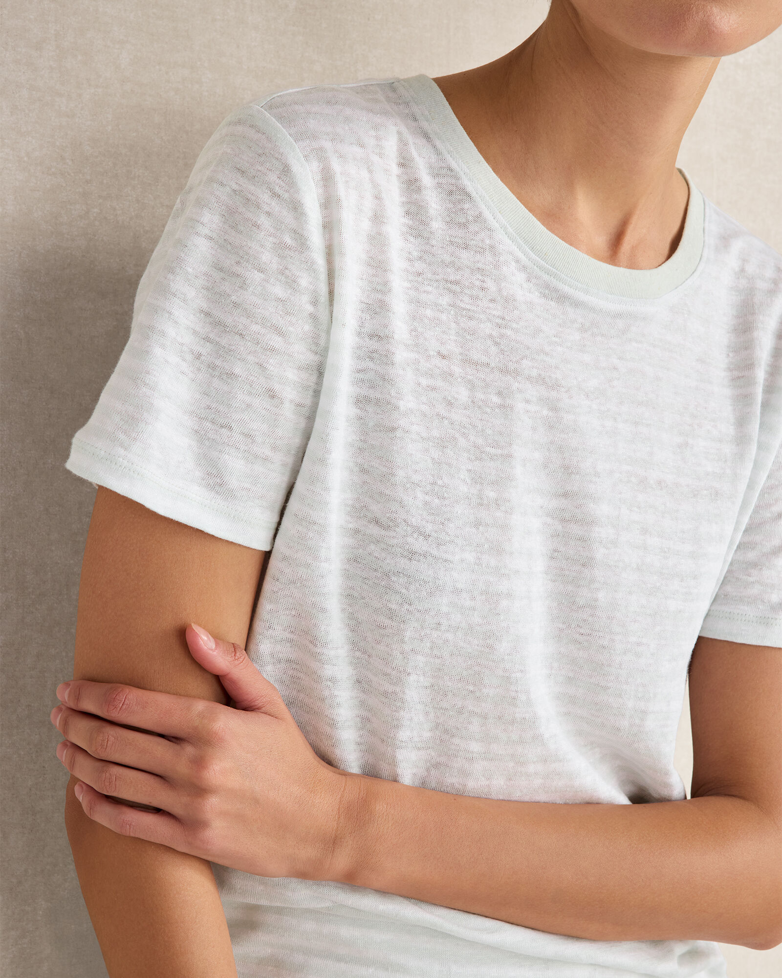 Linen Striped Short Sleeve Tee