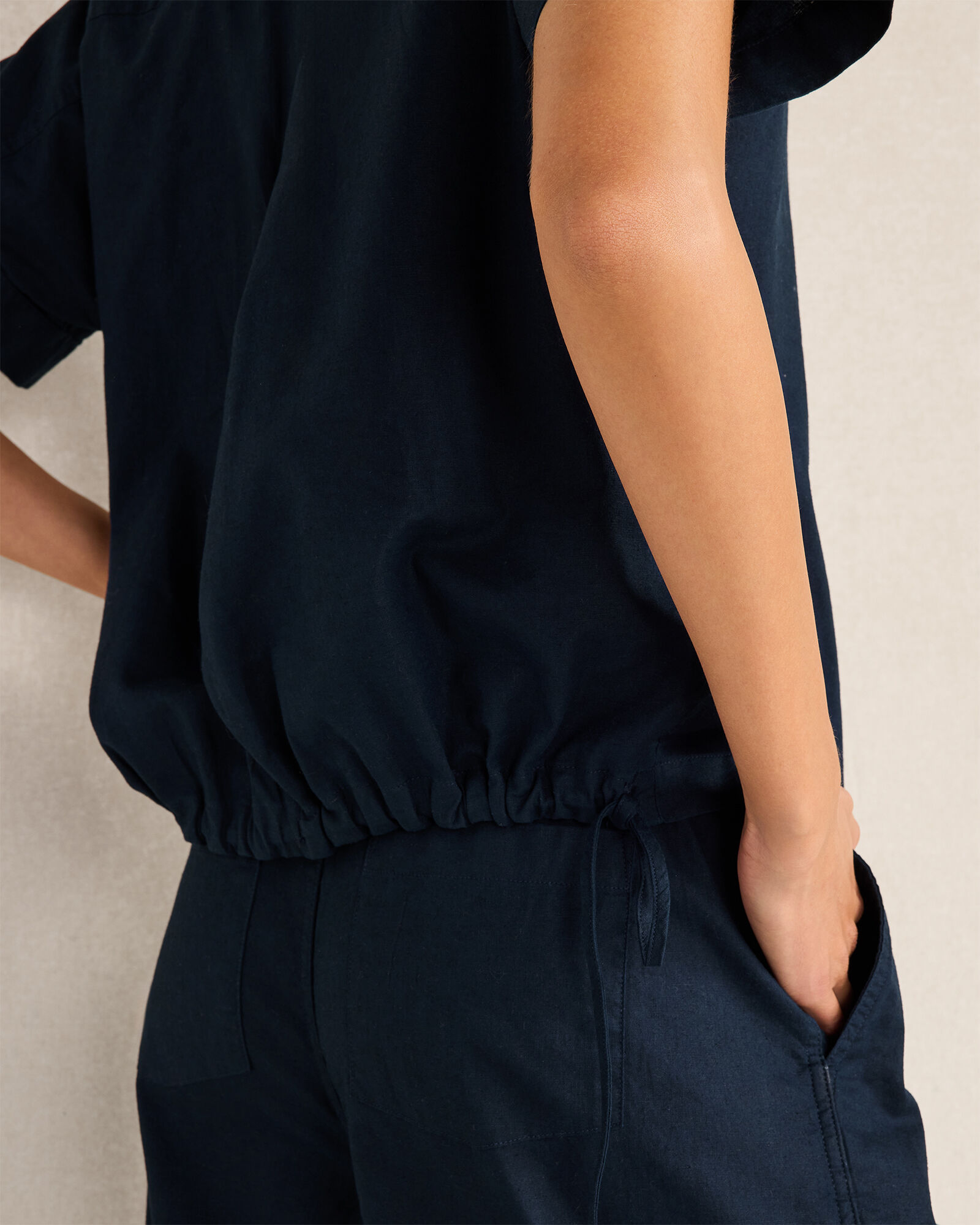 Organic Cotton Linen Barrel Leg Pants