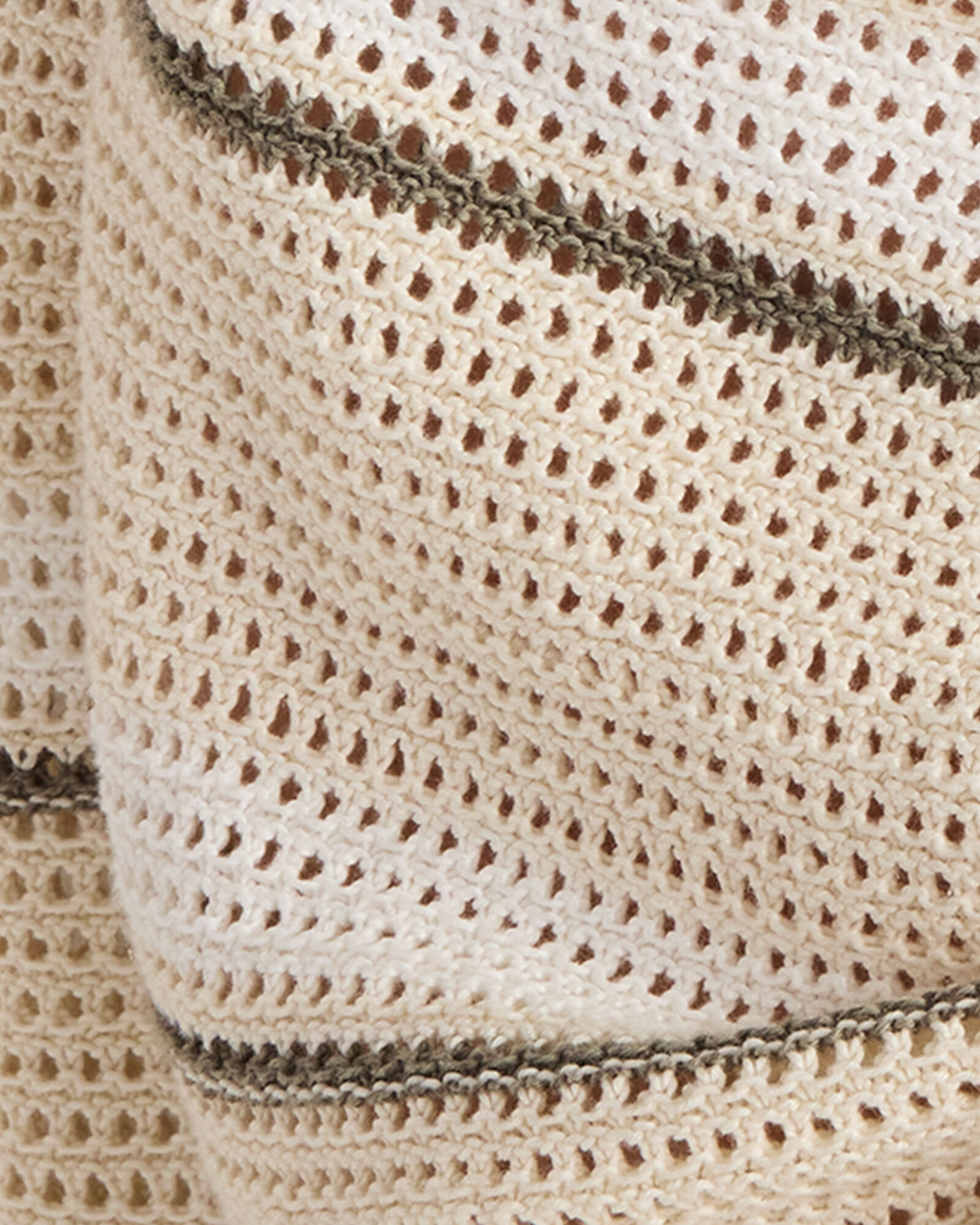 Cotton Linen Stripe Crossover Sweater