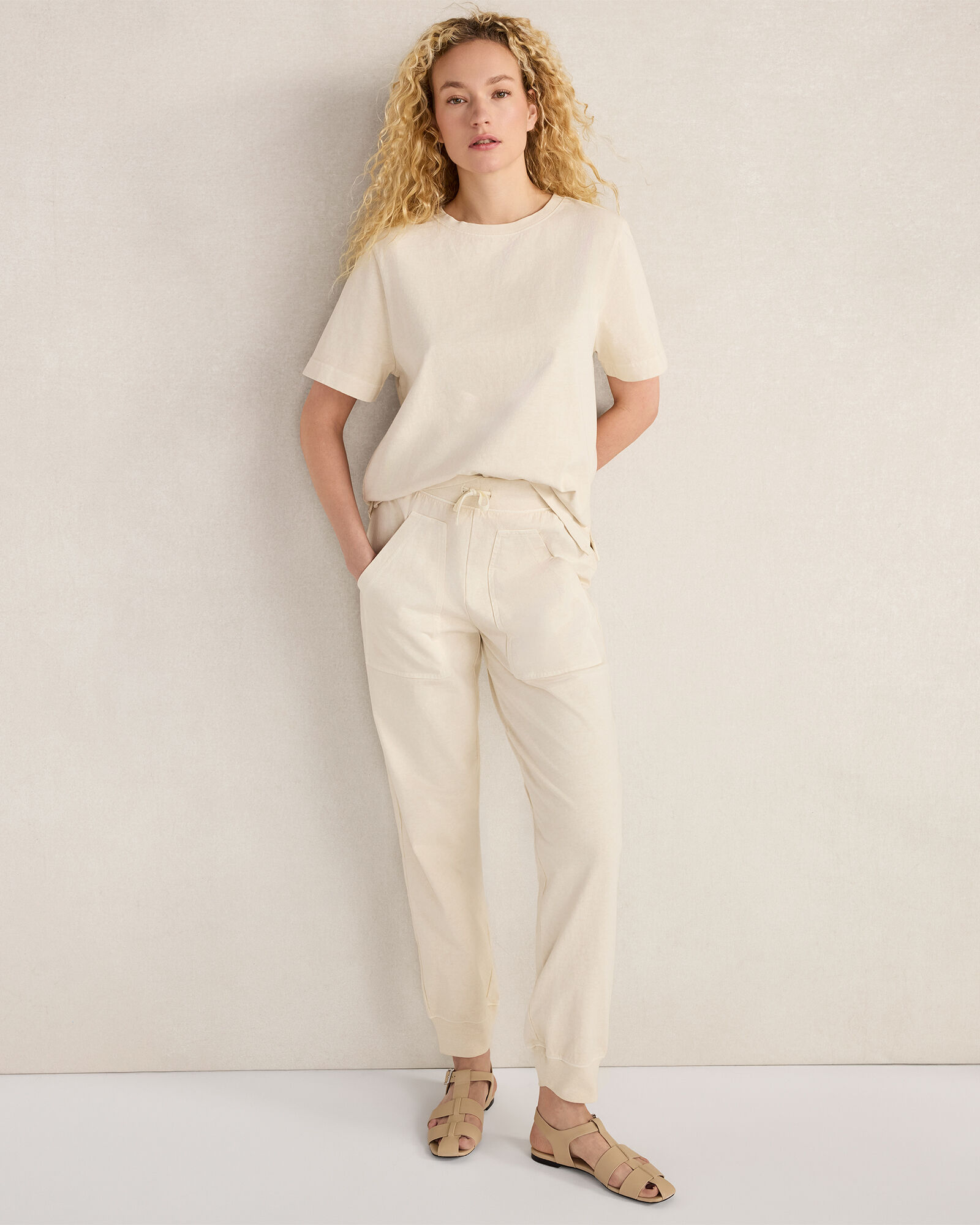 Garment-Dyed Organic Cotton Jersey Knit Joggers