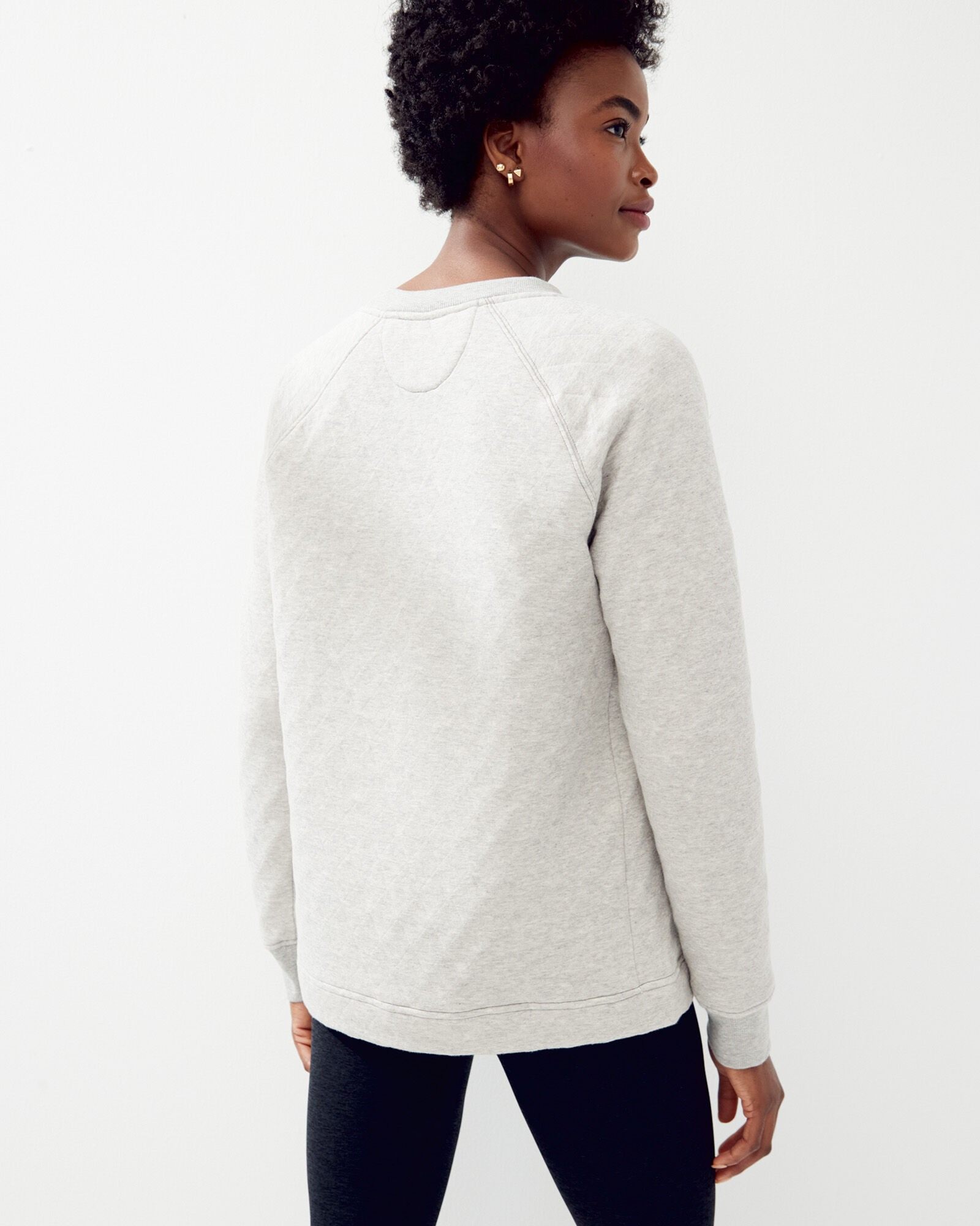 White best sale quilted sweatshirt
