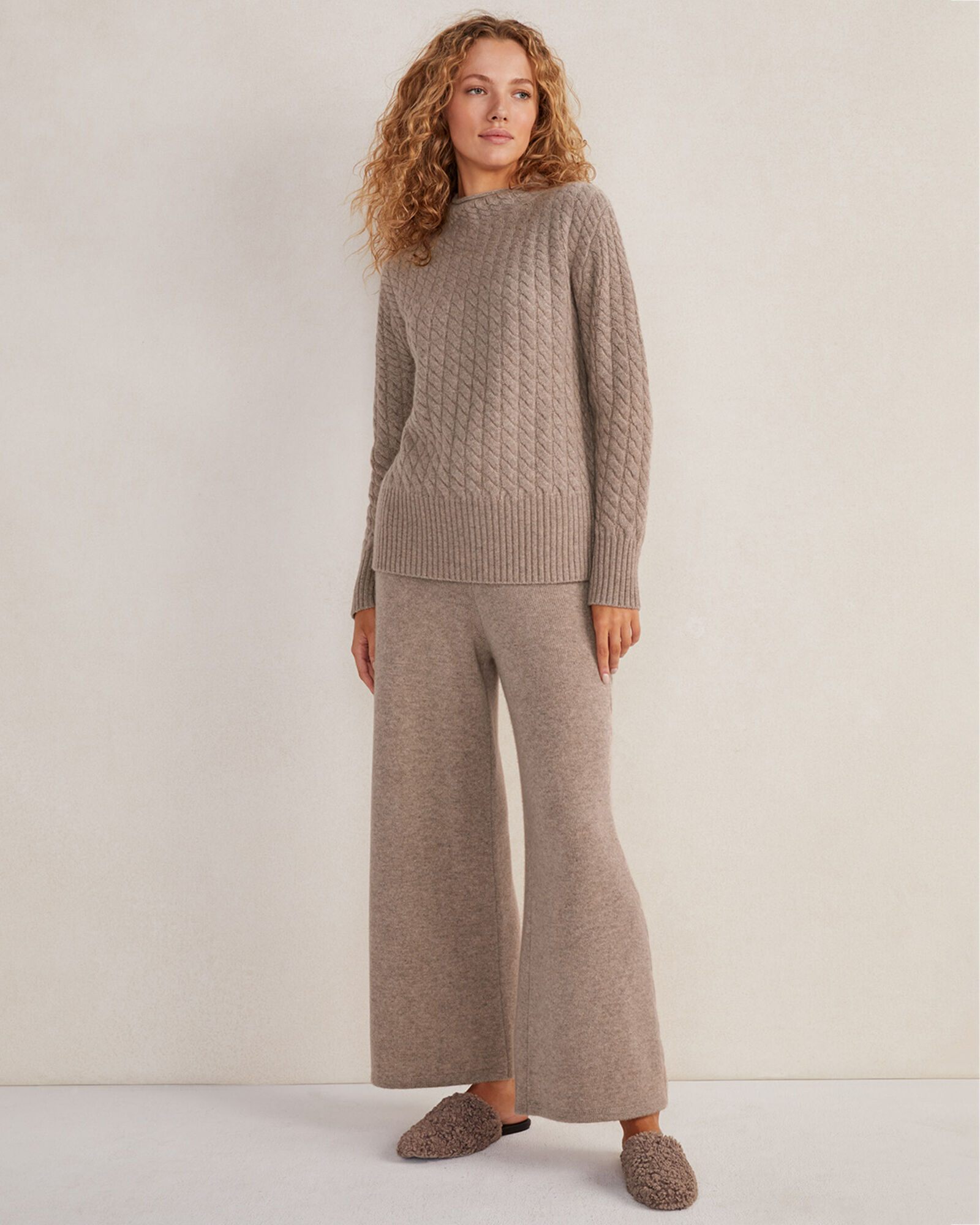Wide leg cashmere pants cheap