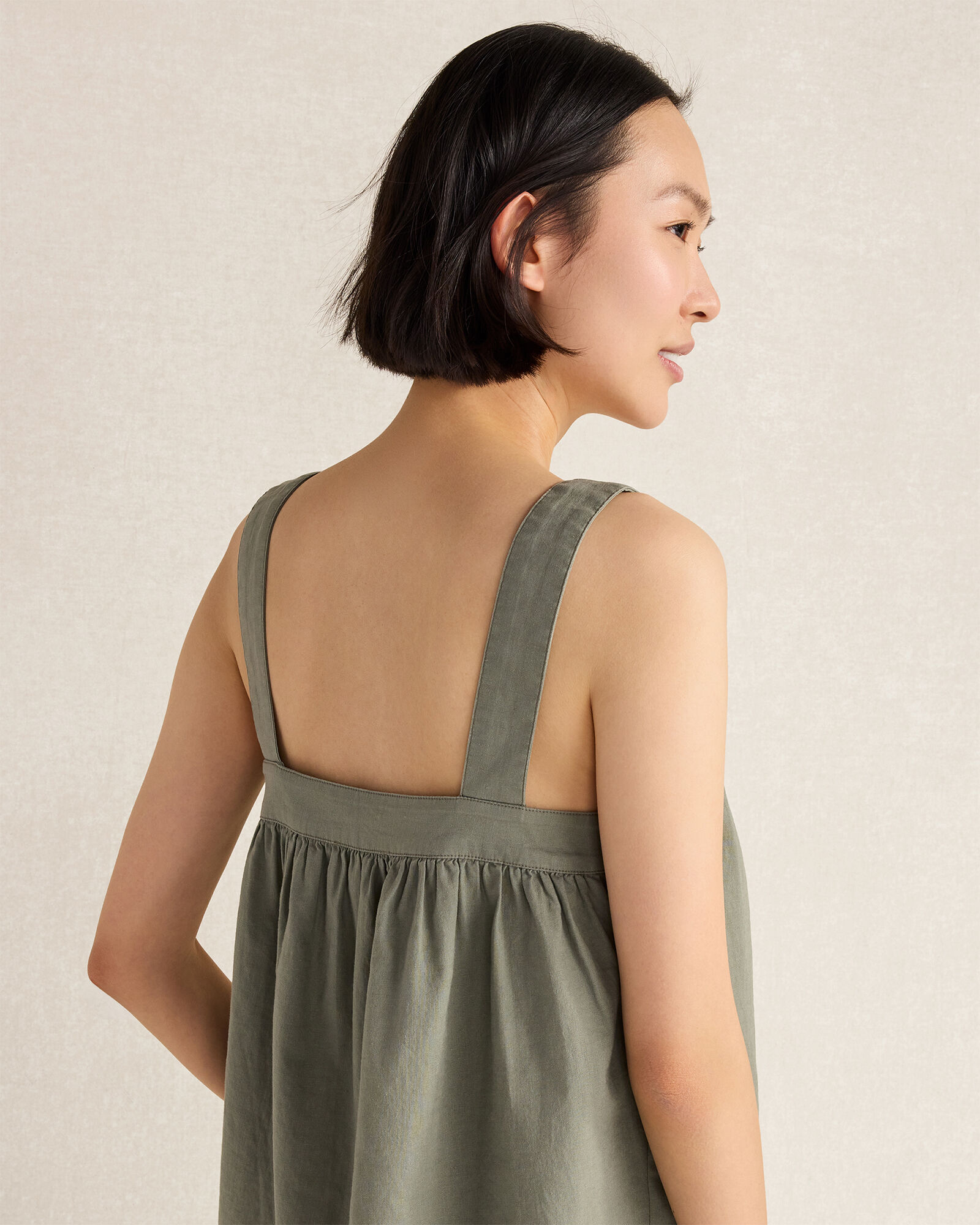 Organic Cotton Linen Square Neck Top