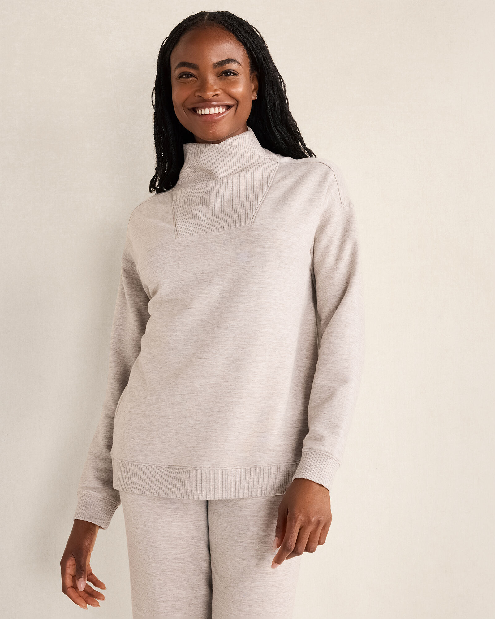 Fleece Crossover Sweatshirt