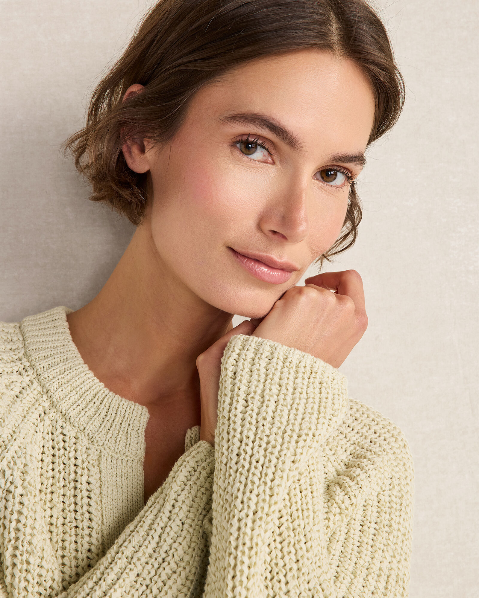 Cotton Tape Yarn V-Neck Cardigan