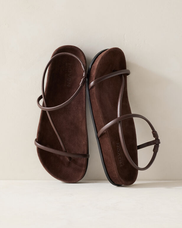 Strappy Leather Molded Sandals