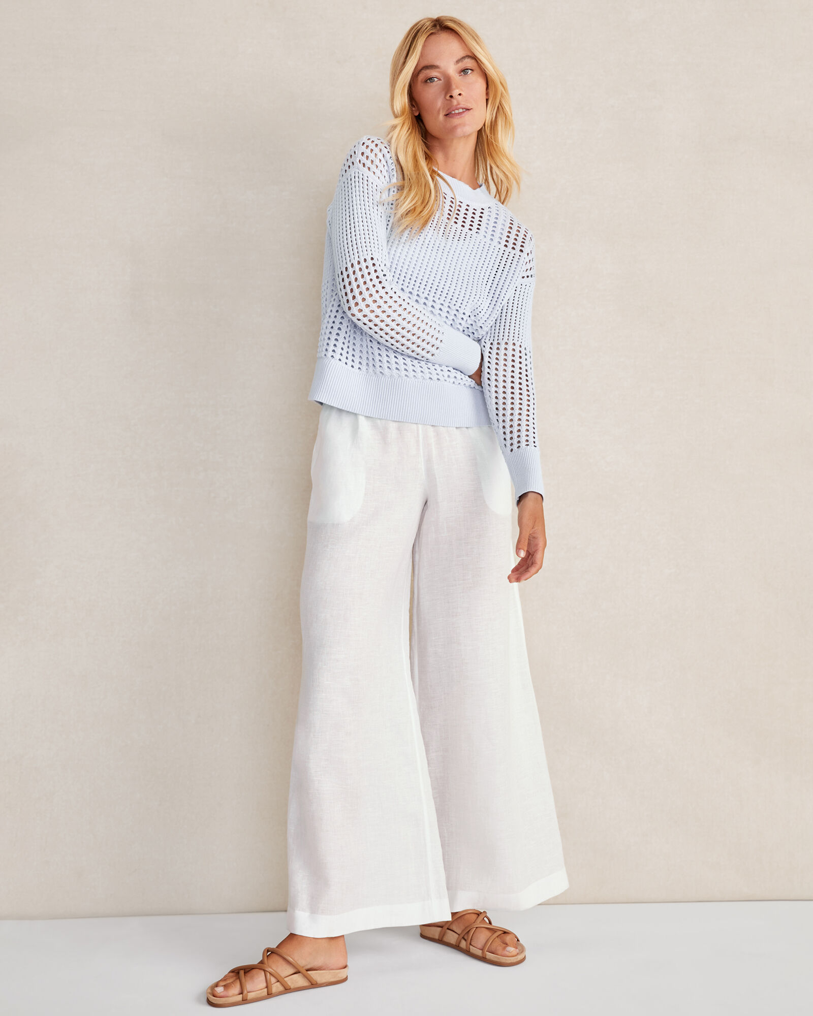 Linen Wide-Leg Pants