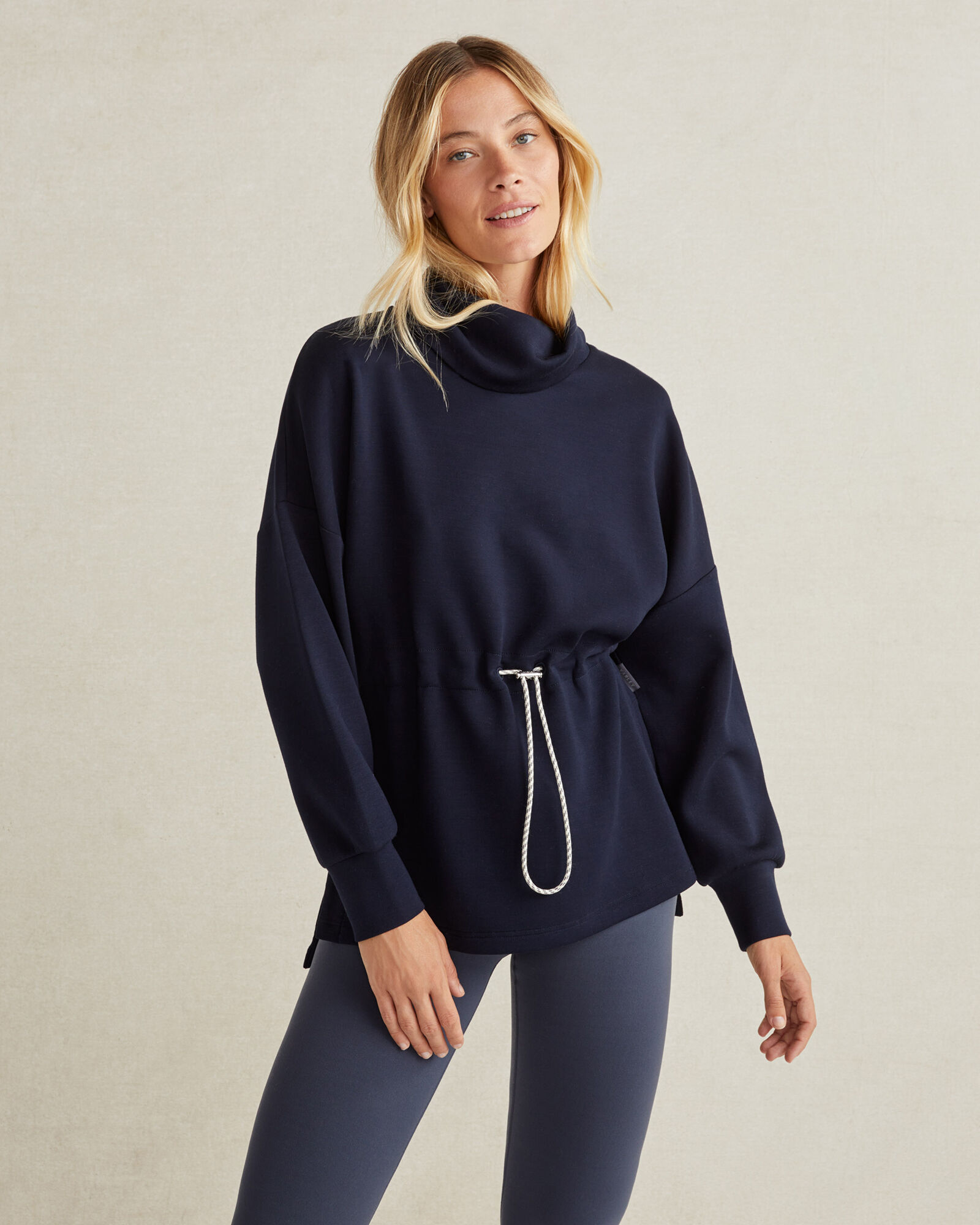 Cinched sweatshirt top