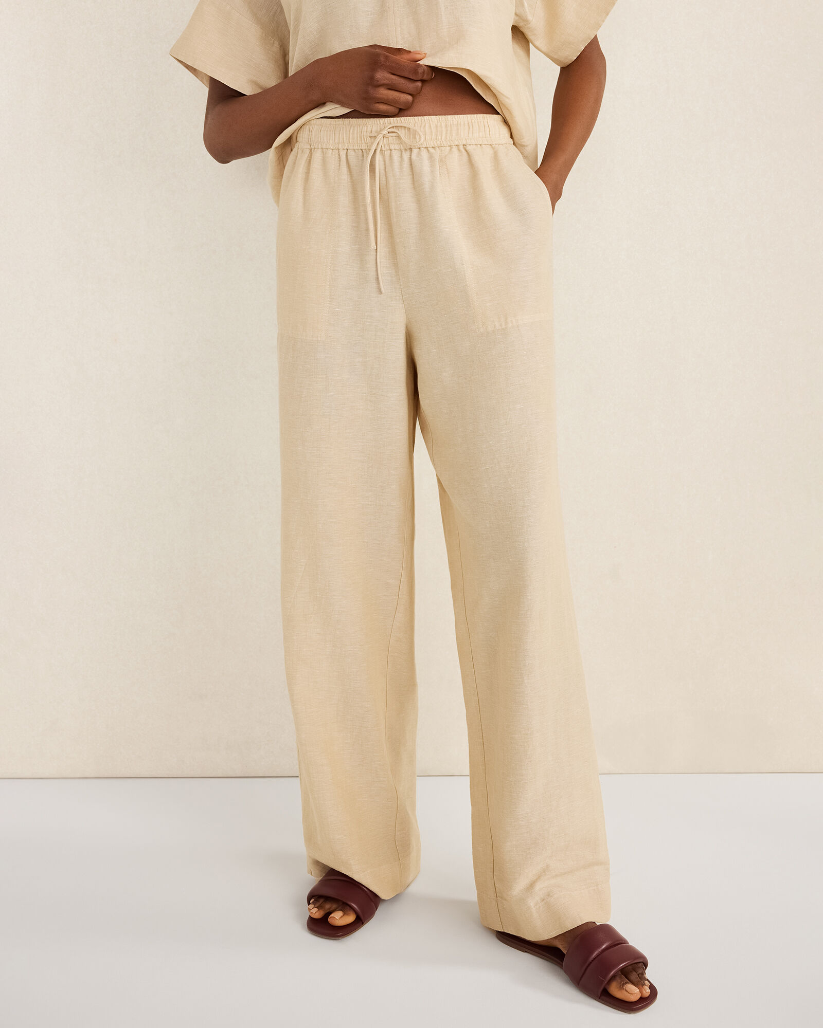 Organic Cotton Linen Straight Leg Pants
