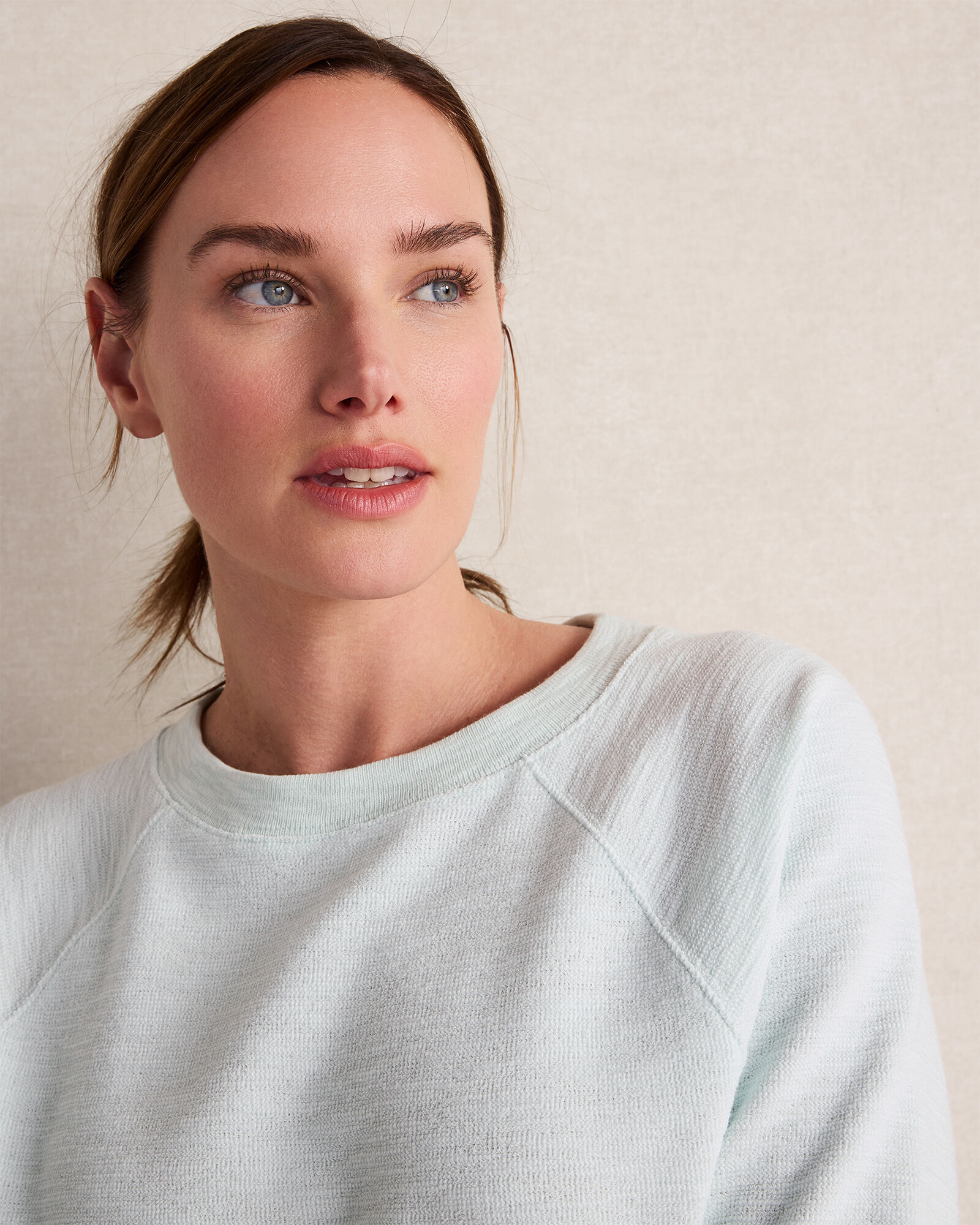 Organic Cotton Blend Jacquard Raglan Tee
