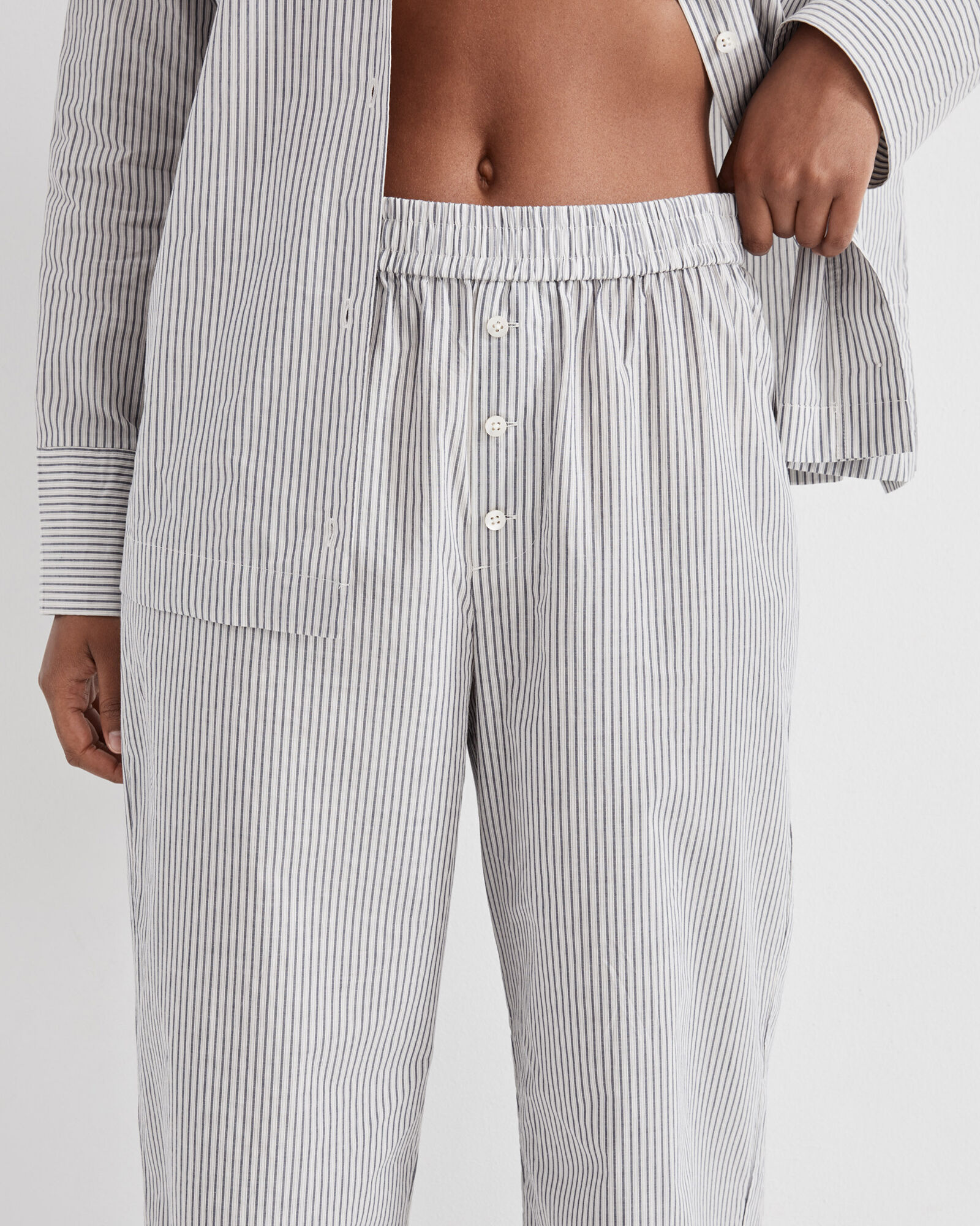Lightweight Cotton Poplin Striped Pajama Pants Haven Well Within