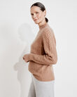 Pure Cashmere Cable Knit Roll Neck Sweater